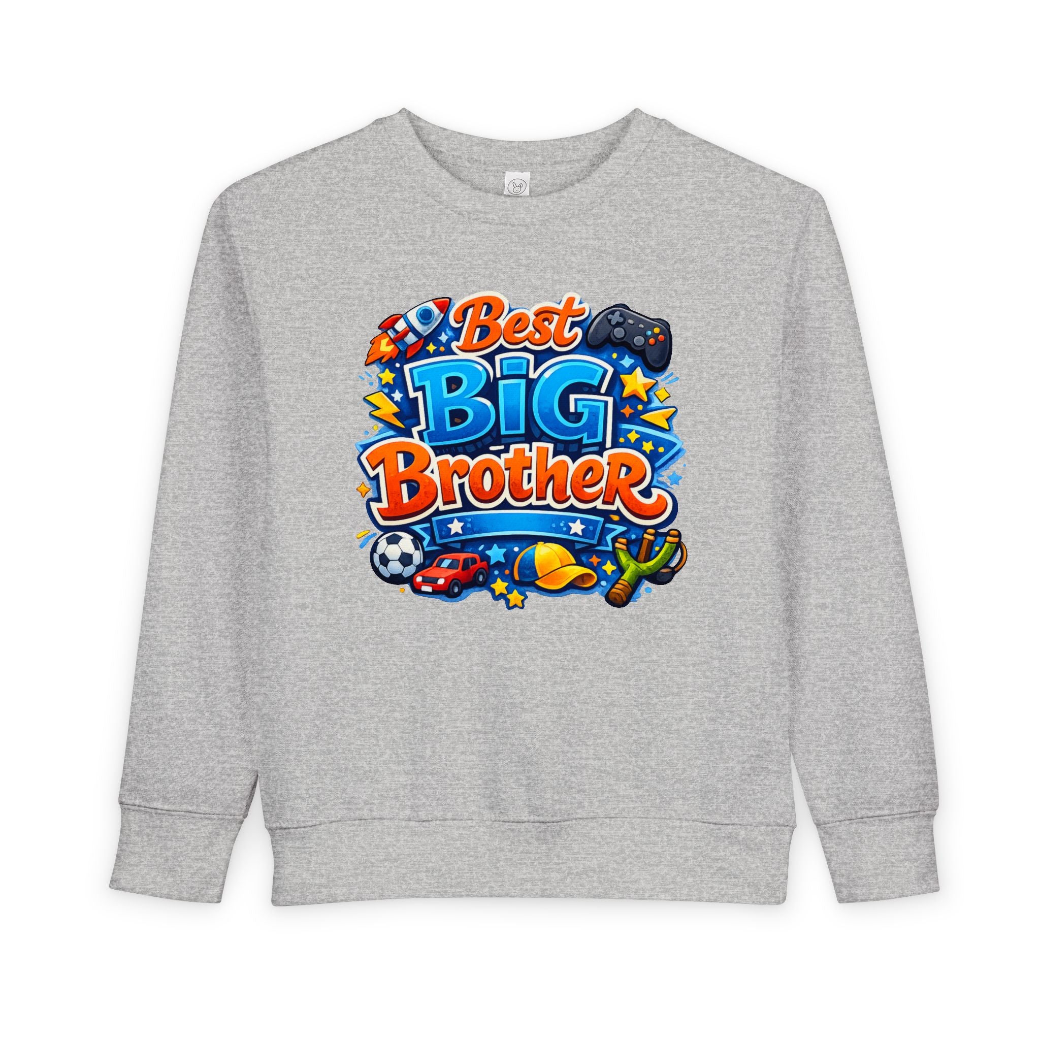 Best Big Brother Toddler Sweatshirt – Cute Kids Crewneck with Sports & Toy Graphics