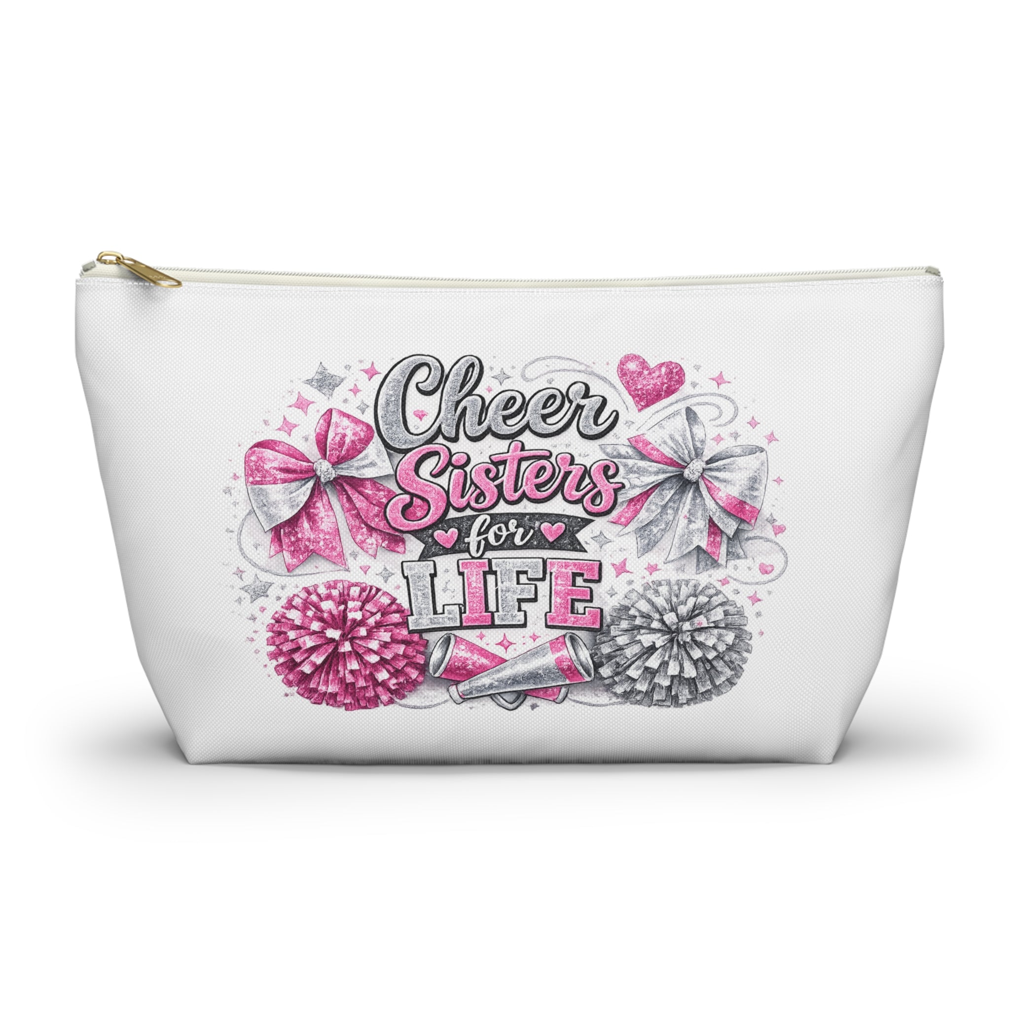 Cheer Sisters for Life Accessory Pouch — Cheerleader Makeup & Gear Bag