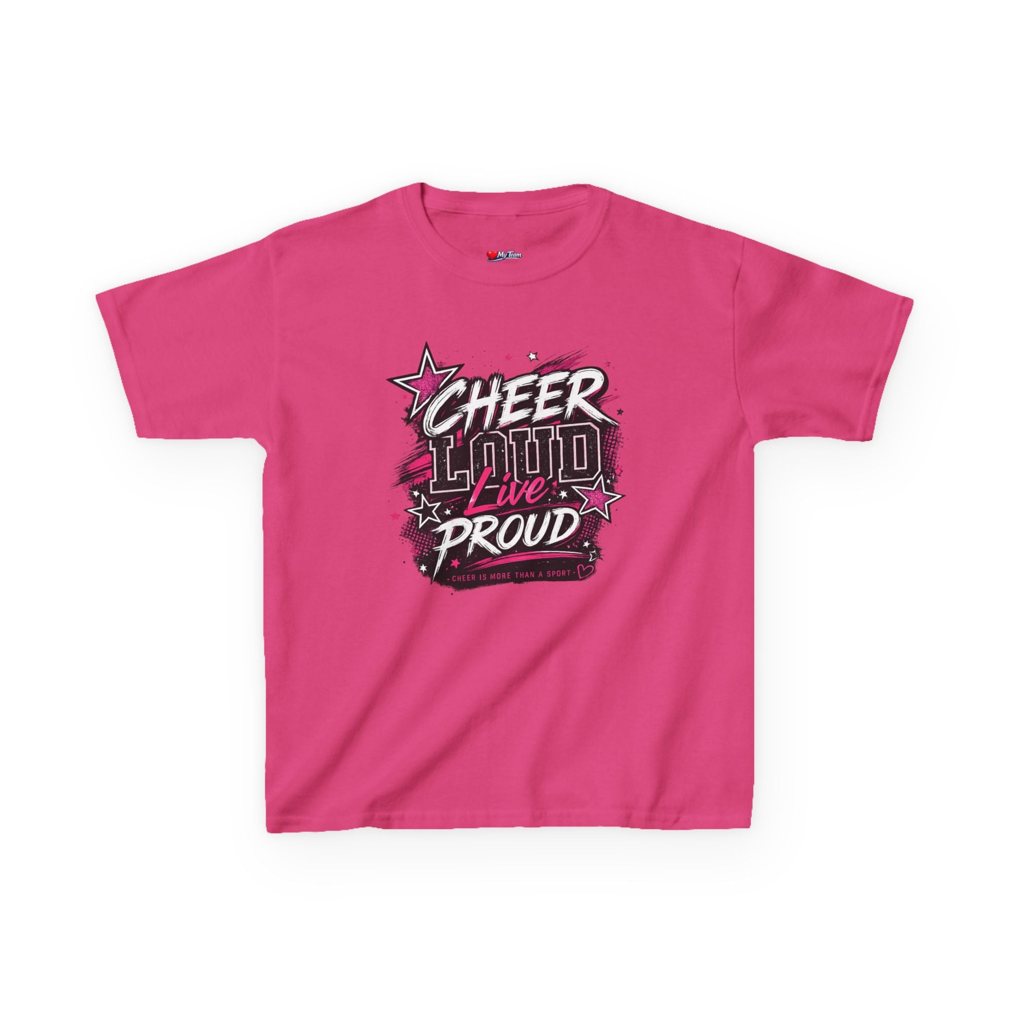 Kids Cheer Loud Live Proud T-Shirt — Youth Cheerleading Graphic Tee
