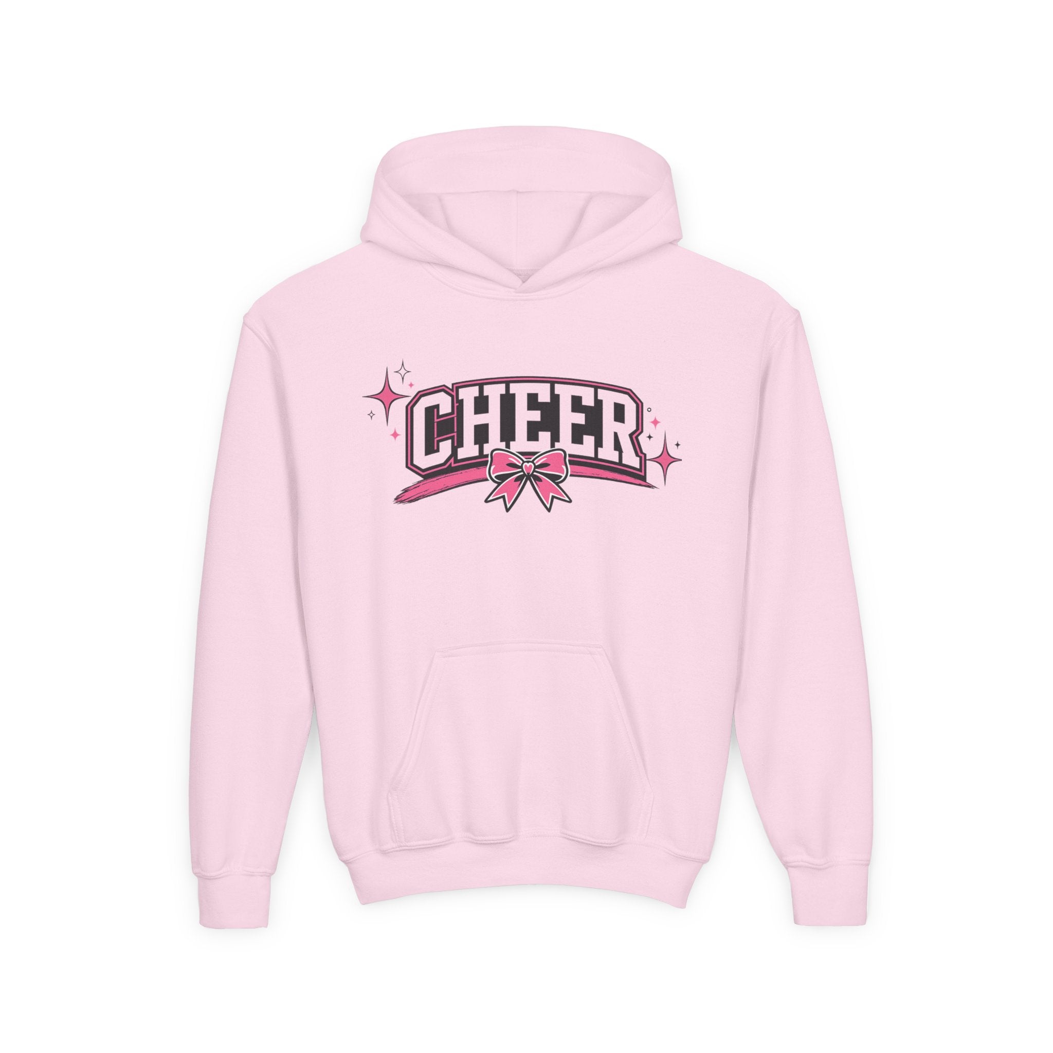 Youth Cheer Hoodie — Pink Sparkle Cheerleading Sweatshirt
