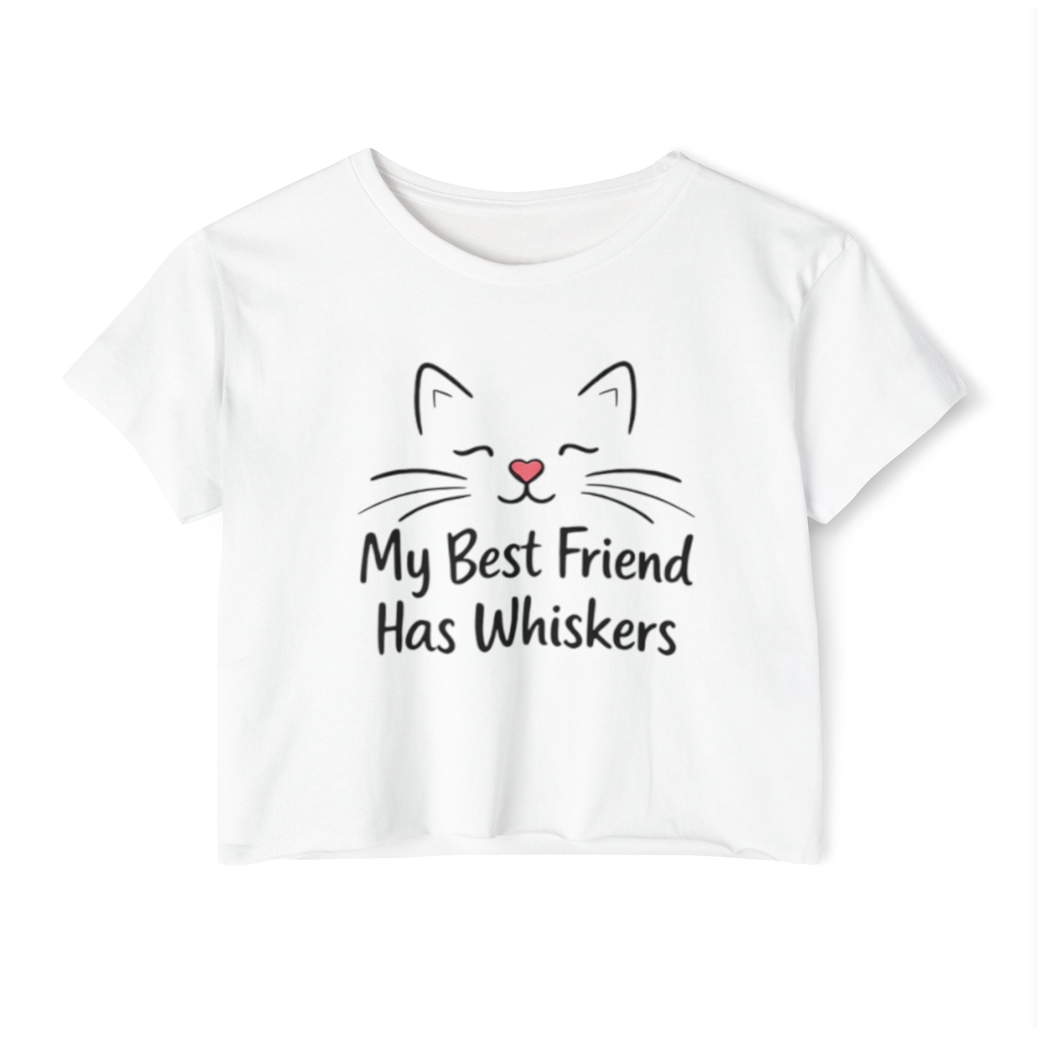 Cat Lover Crop Top - "My Best Friend Has Whiskers" Festival Tee