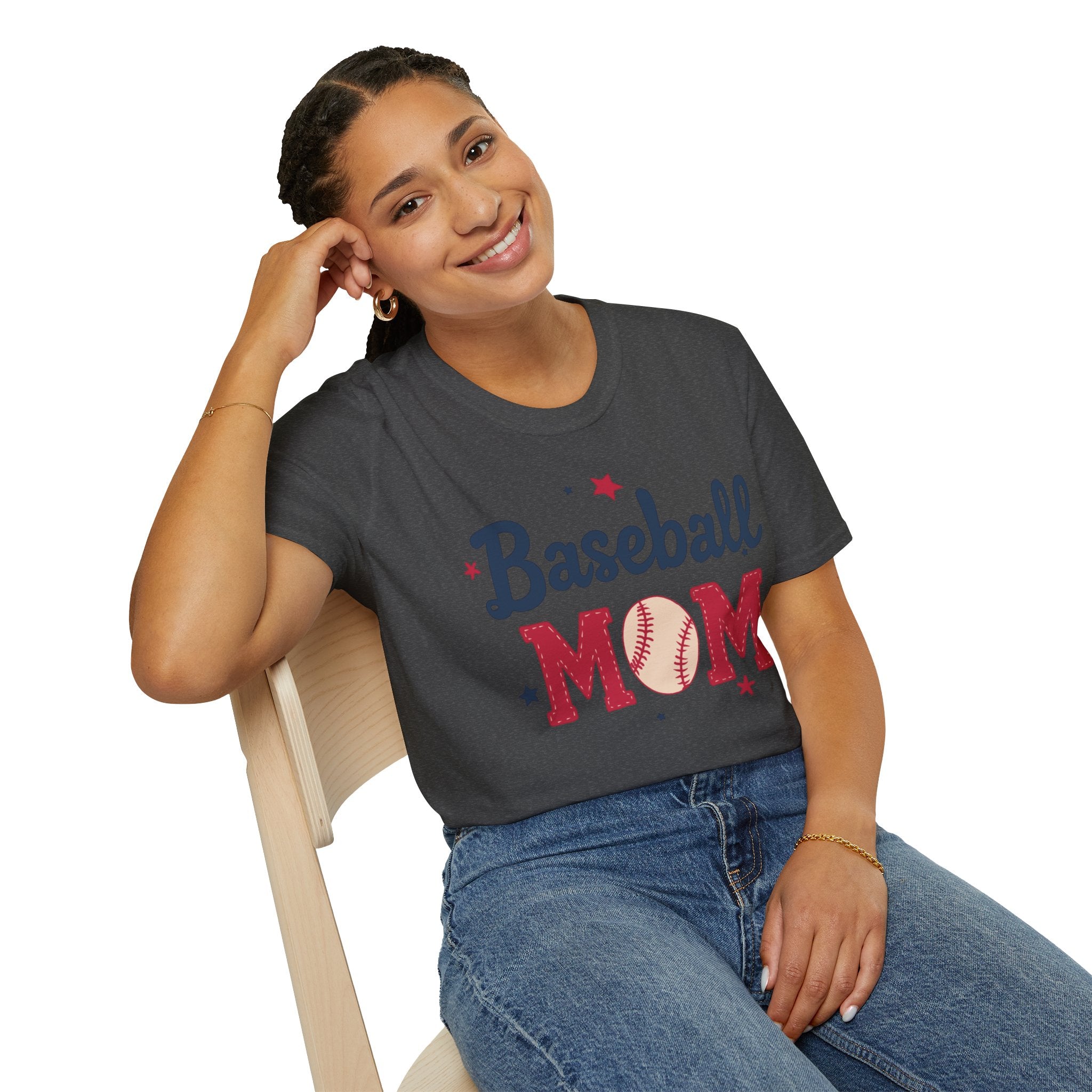 Baseball Mom T-Shirt – Patriotic Baseball Mom Tee with Baseball Graphic
