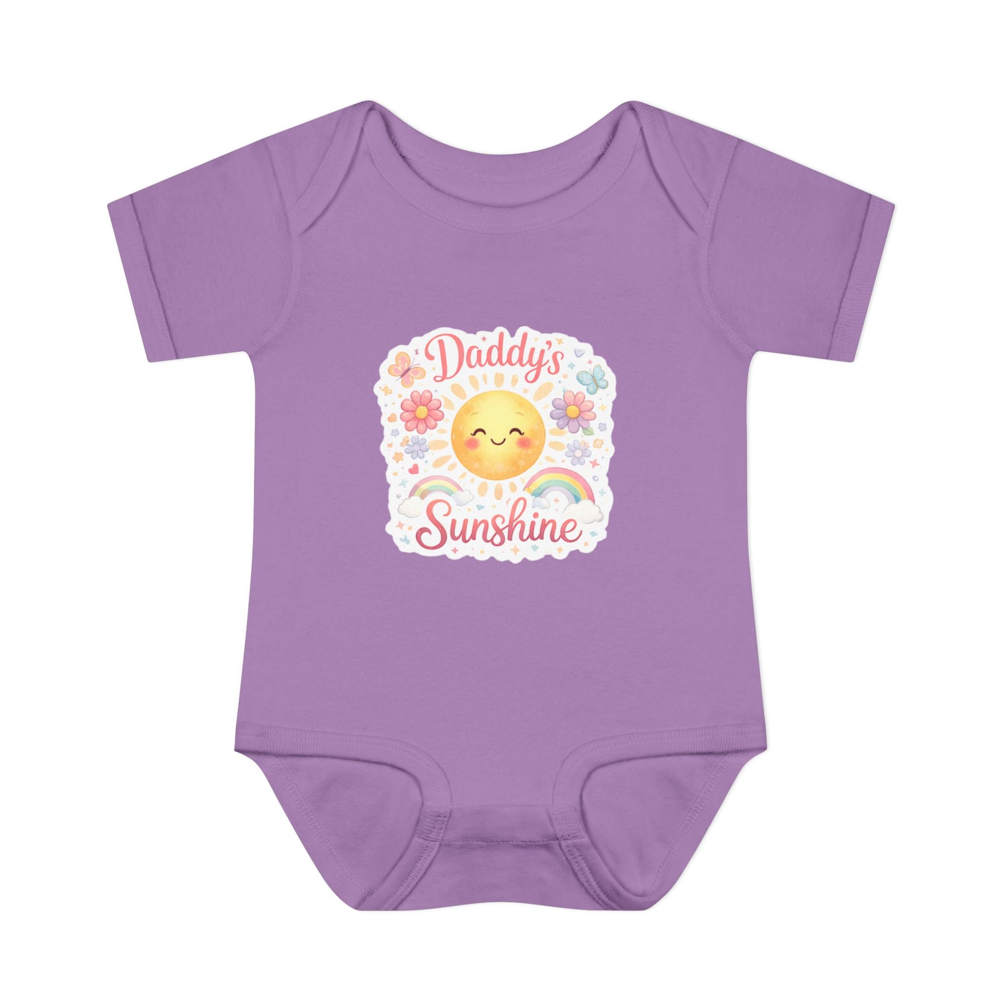 Baby Bodysuit — "Daddy's Sunshine" Cute Sun & Rainbow Infant Onesie