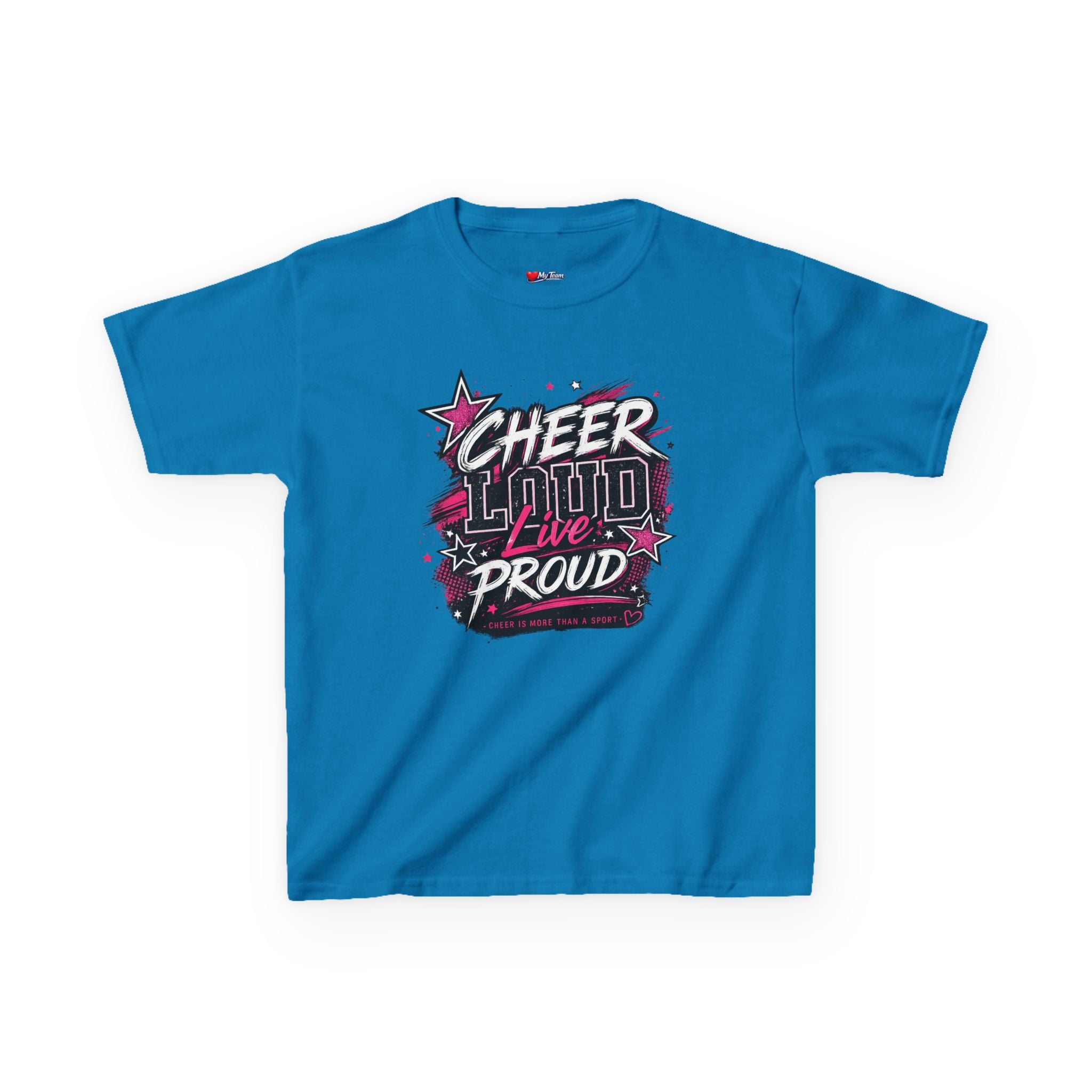 Kids Cheer Loud Live Proud T-Shirt — Youth Cheerleading Graphic Tee