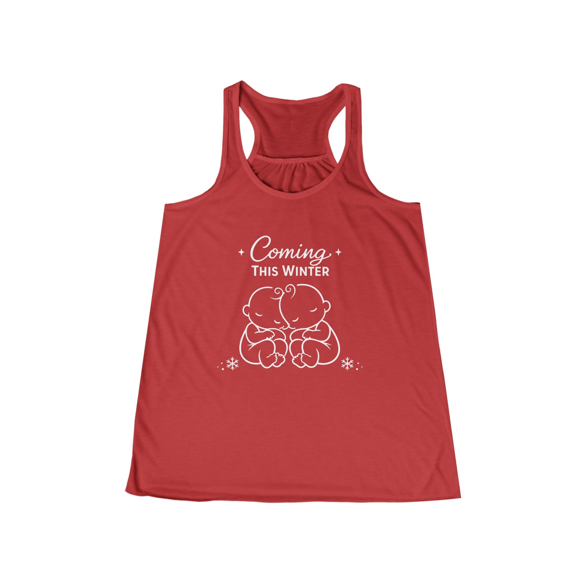 Twins Coming This Winter Pregnancy Tank Top - Cute Maternity Announcement Racerback