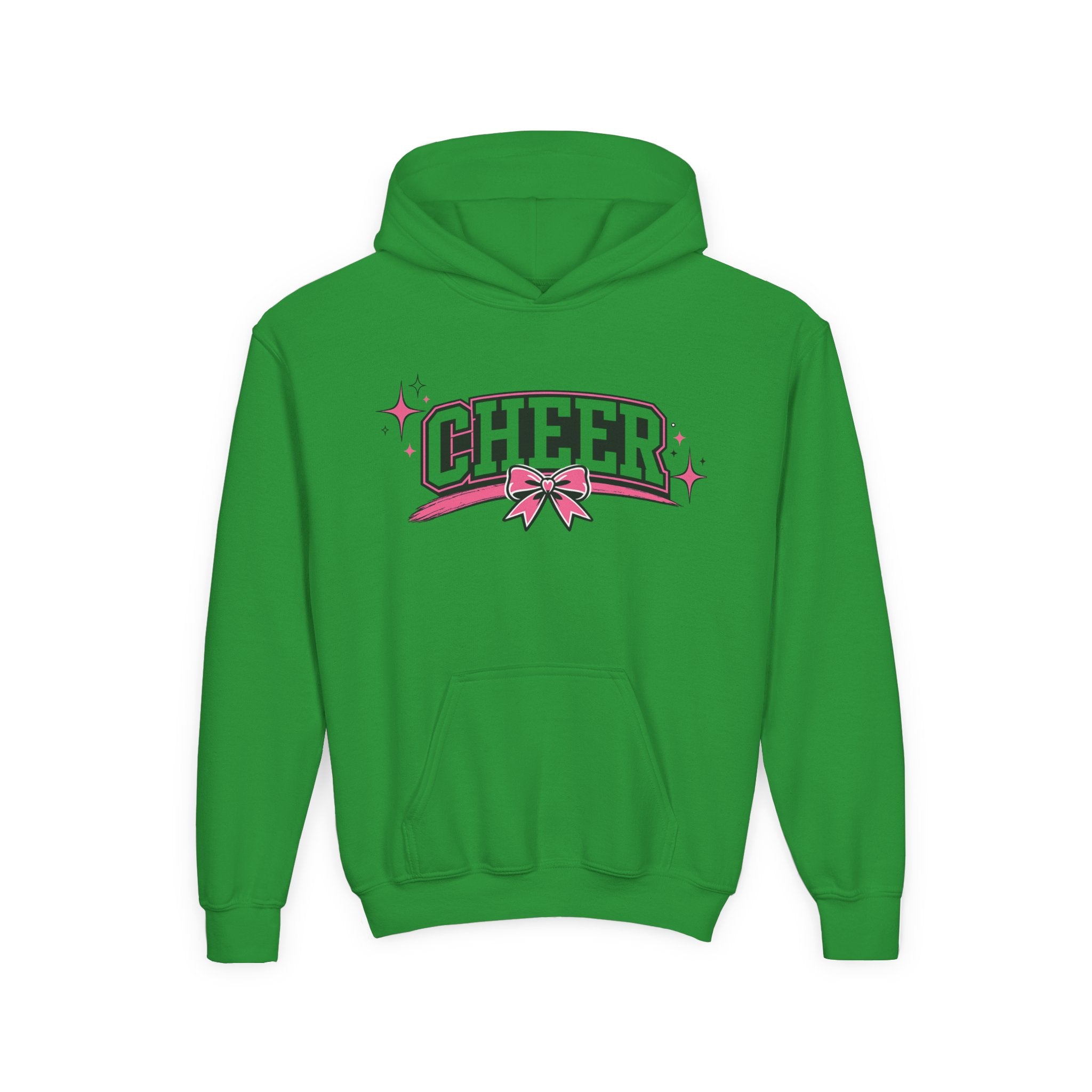 Youth Cheer Hoodie — Pink Sparkle Cheerleading Sweatshirt