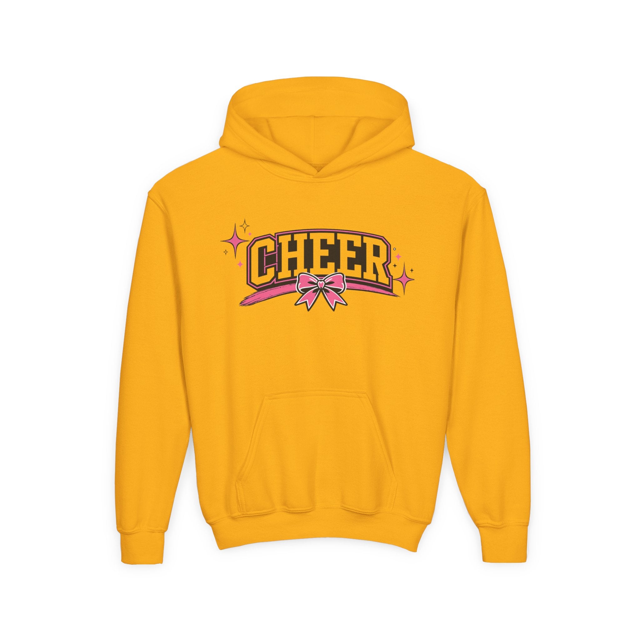 Youth Cheer Hoodie — Pink Sparkle Cheerleading Sweatshirt