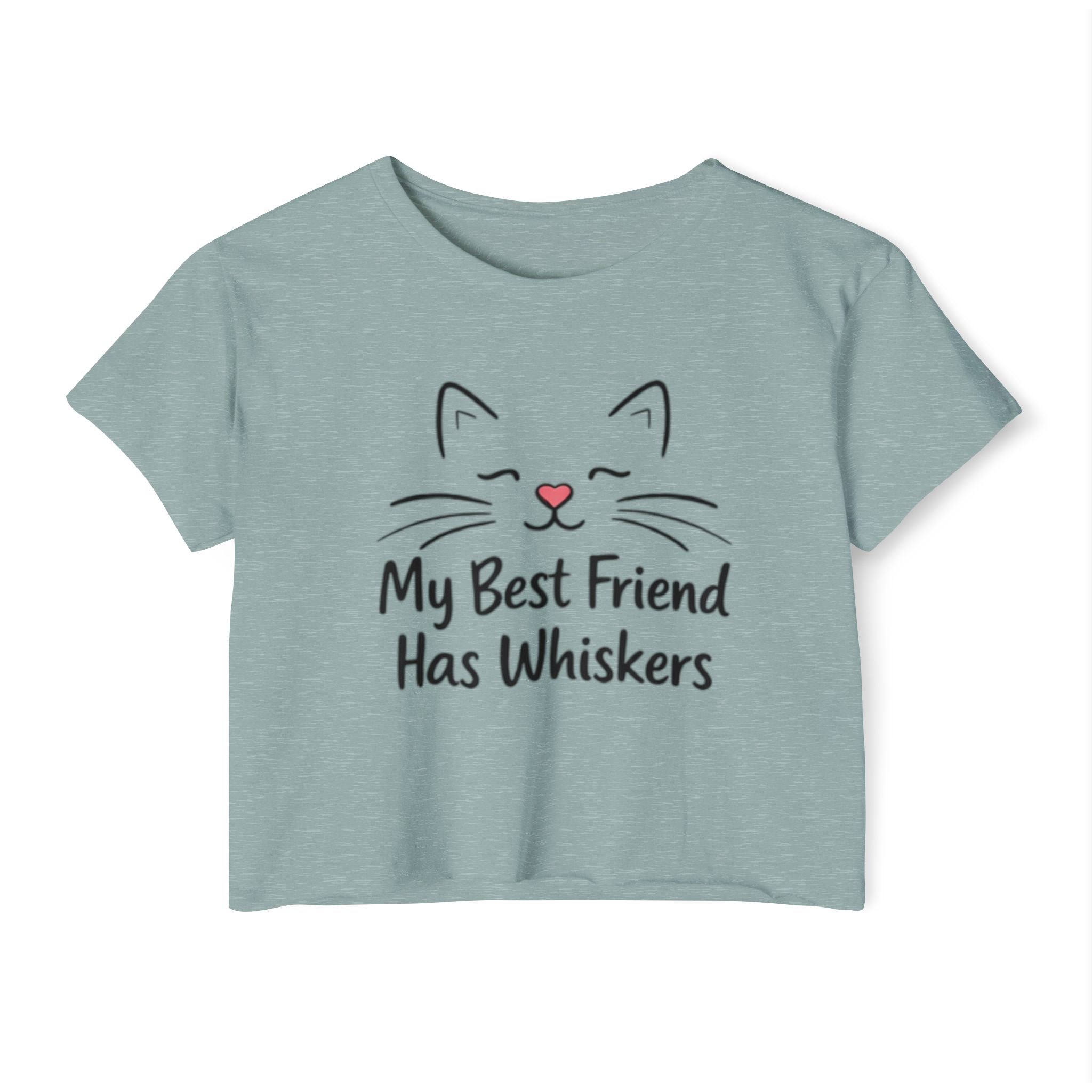 Cat Lover Crop Top - "My Best Friend Has Whiskers" Festival Tee