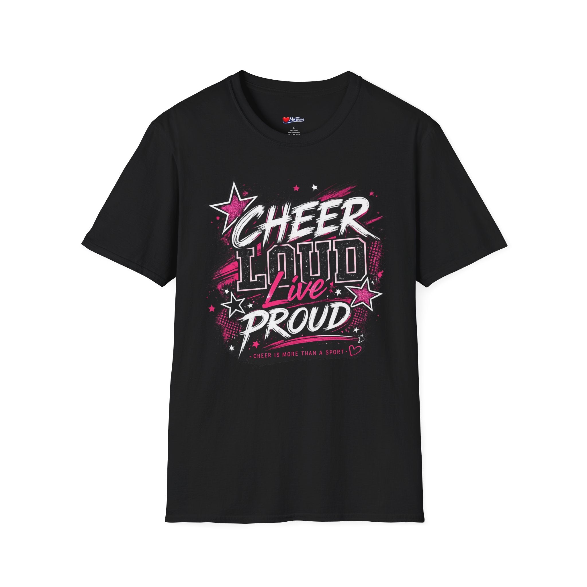 Cheer Loud Live Proud T-Shirt — Cheerleading Spirit Tee