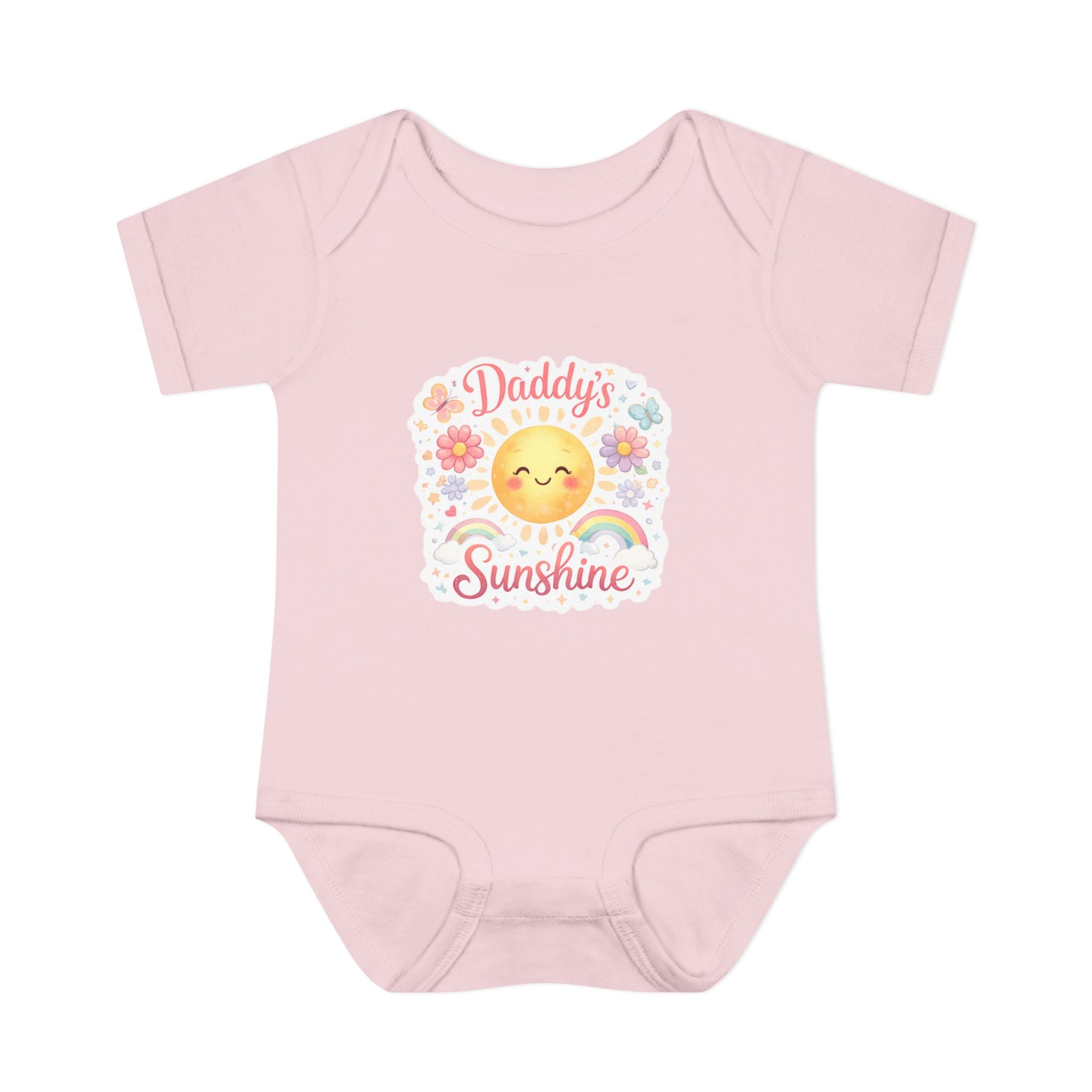 Baby Bodysuit — "Daddy's Sunshine" Cute Sun & Rainbow Infant Onesie