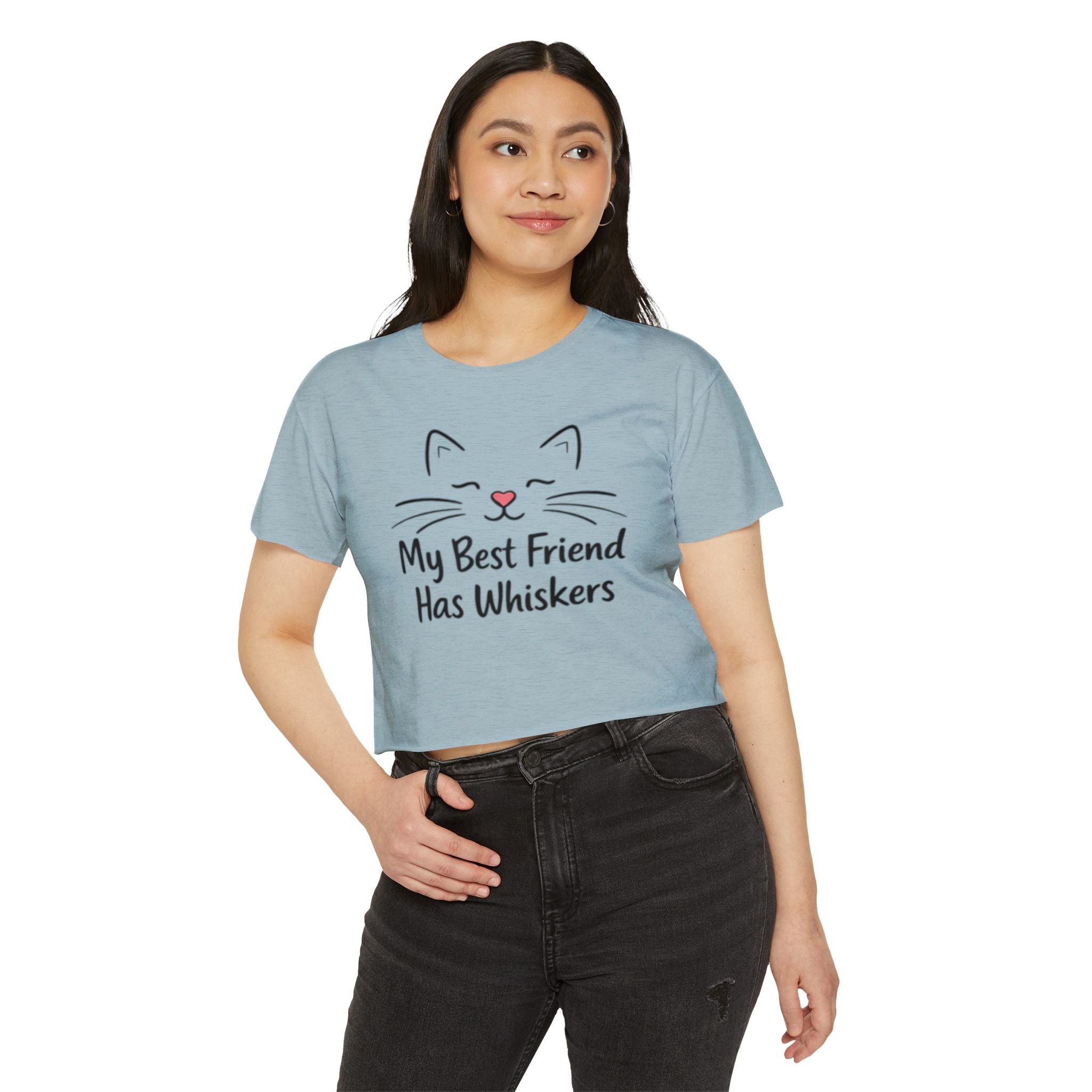 Cat Lover Crop Top - "My Best Friend Has Whiskers" Festival Tee