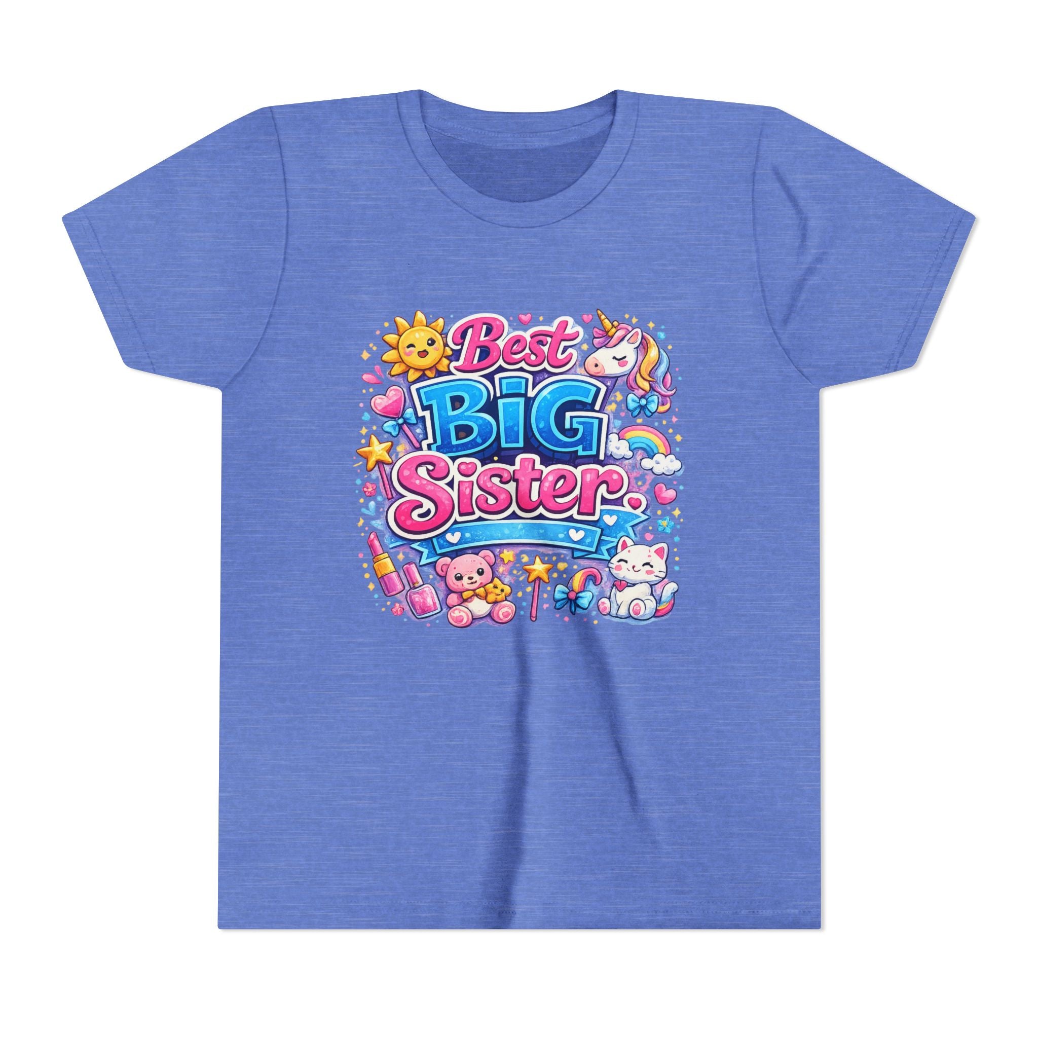 Best Big Sister Youth Tee — Cute Unicorn & Toys Big Sister Shirt for Girls
