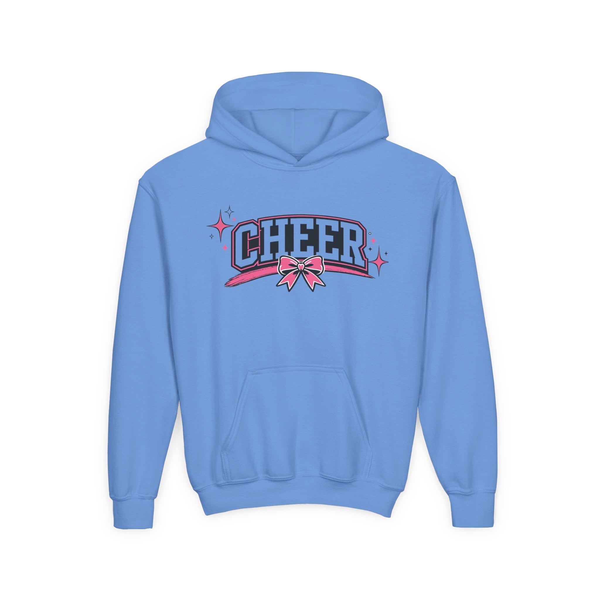 Youth Cheer Hoodie — Pink Sparkle Cheerleading Sweatshirt