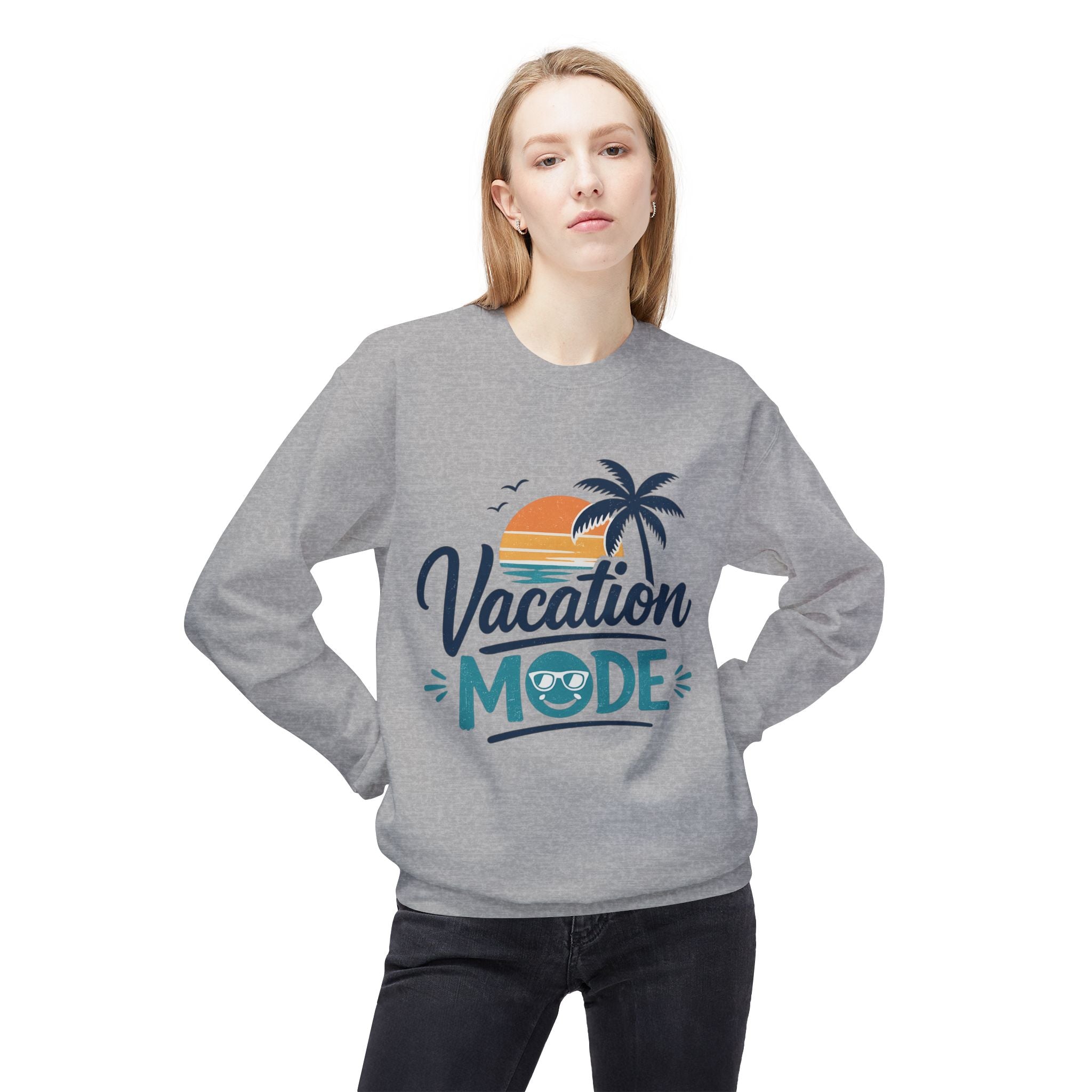 Vacation Mode Sweatshirt — Retro Palm Beach Crewneck