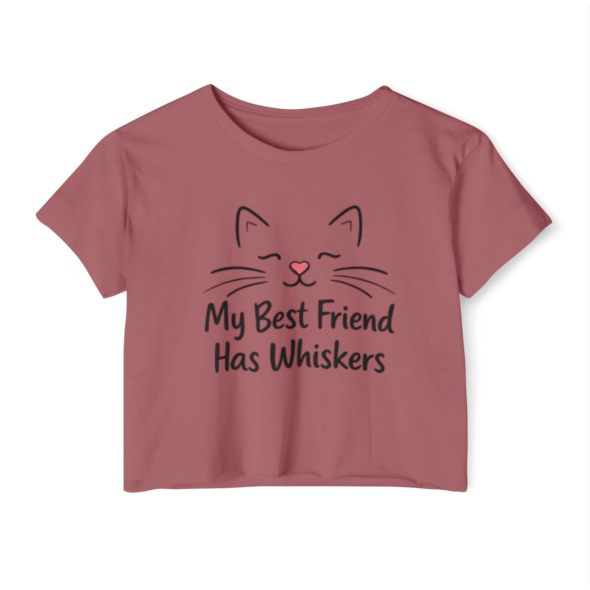 Cat Lover Crop Top - "My Best Friend Has Whiskers" Festival Tee