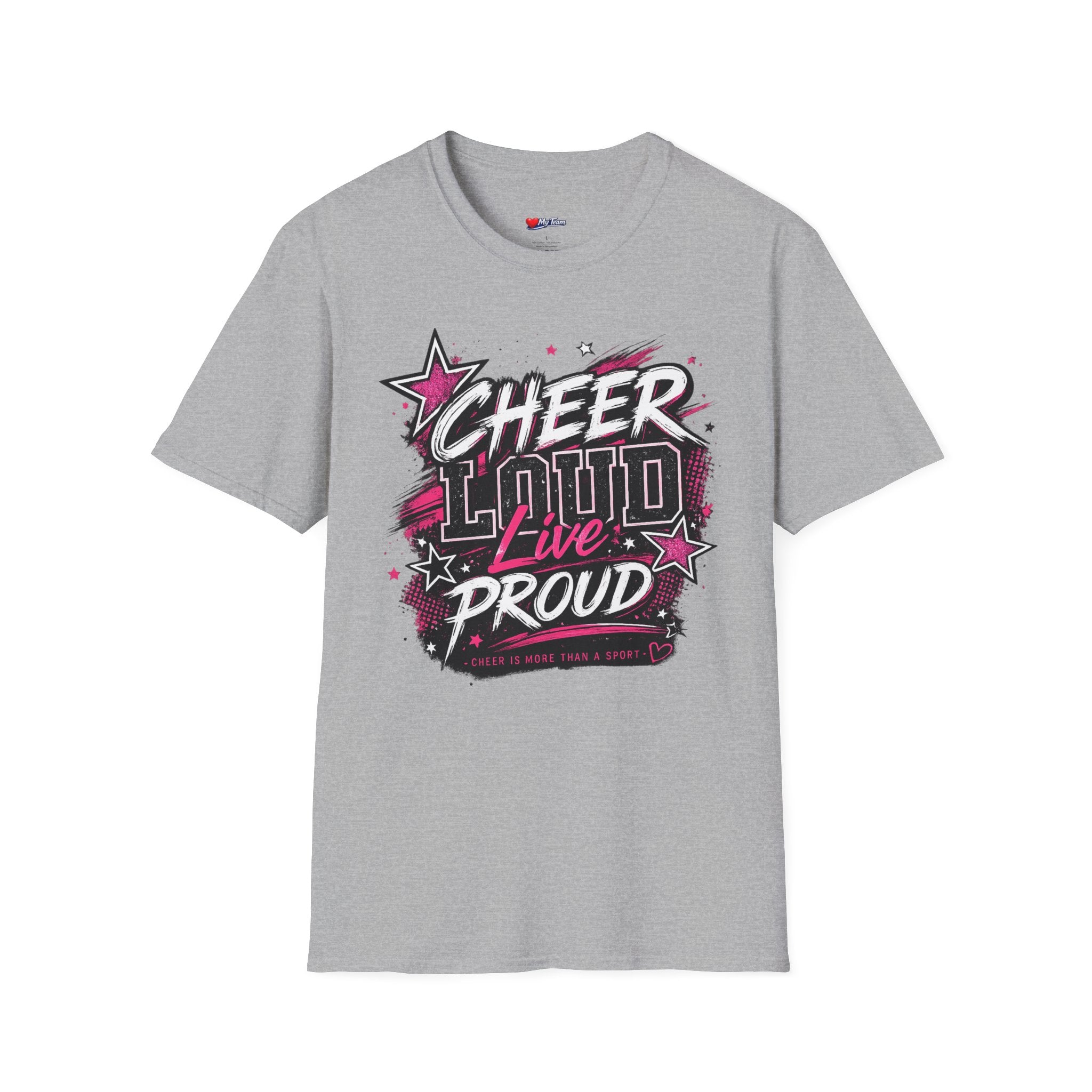 Cheer Loud Live Proud T-Shirt — Cheerleading Spirit Tee