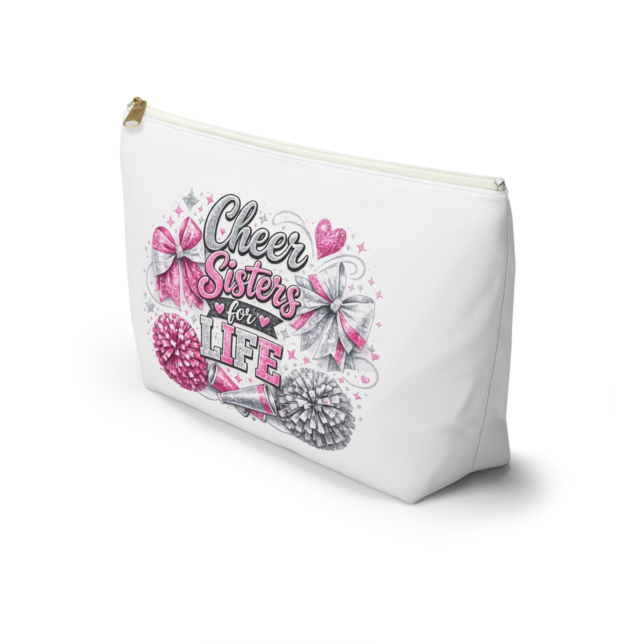 Cheer Sisters for Life Accessory Pouch — Cheerleader Makeup & Gear Bag