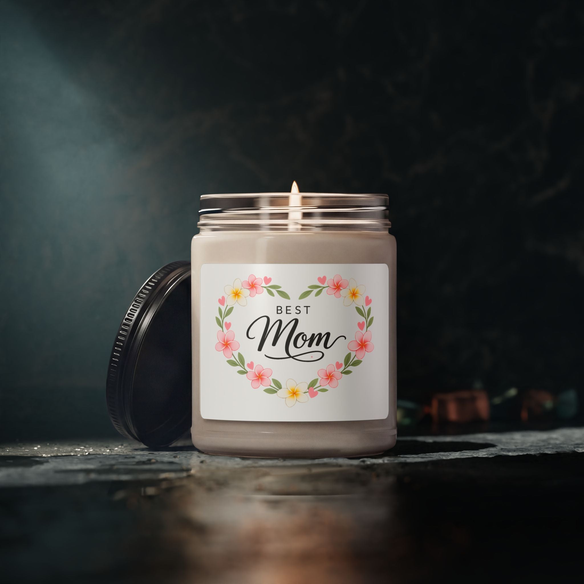 Best Mom Scented Soy Candle — 9oz Floral Gift for Mother’s Day