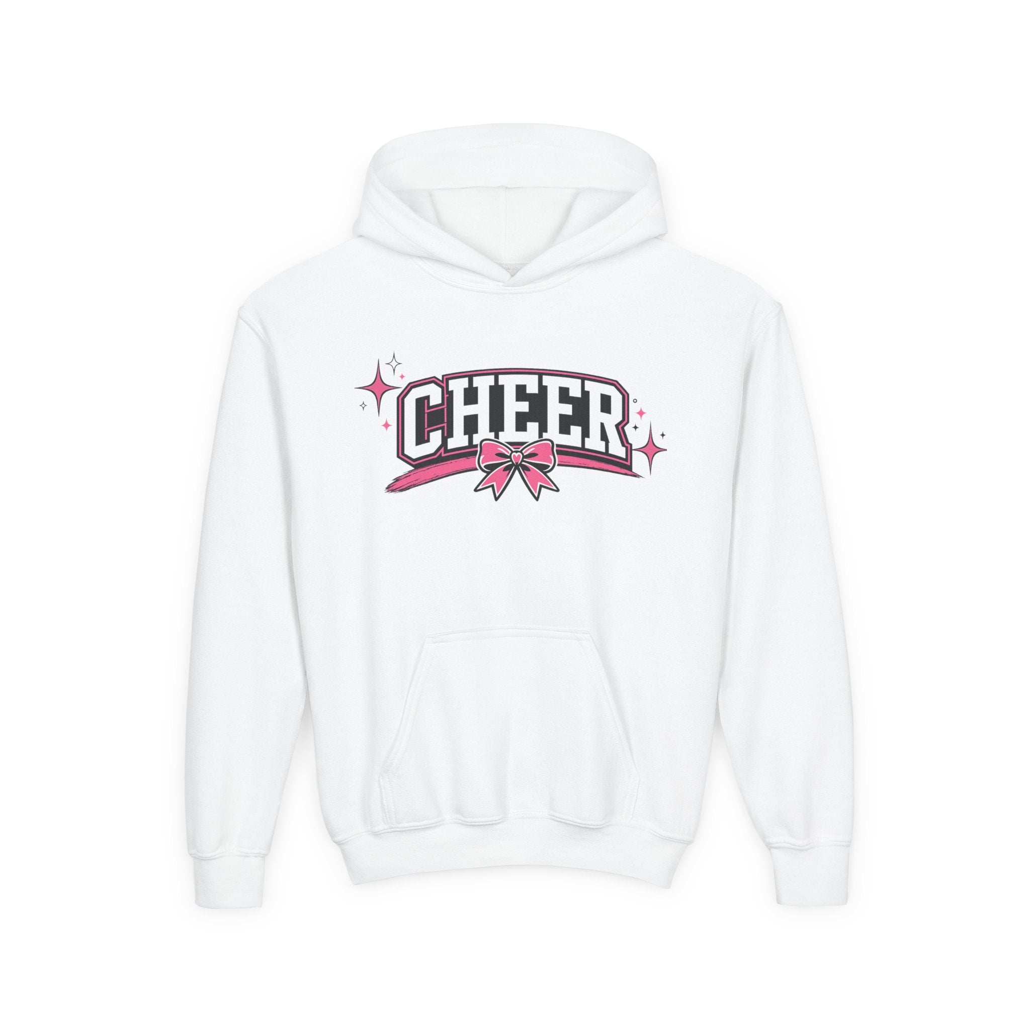 Youth Cheer Hoodie — Pink Sparkle Cheerleading Sweatshirt