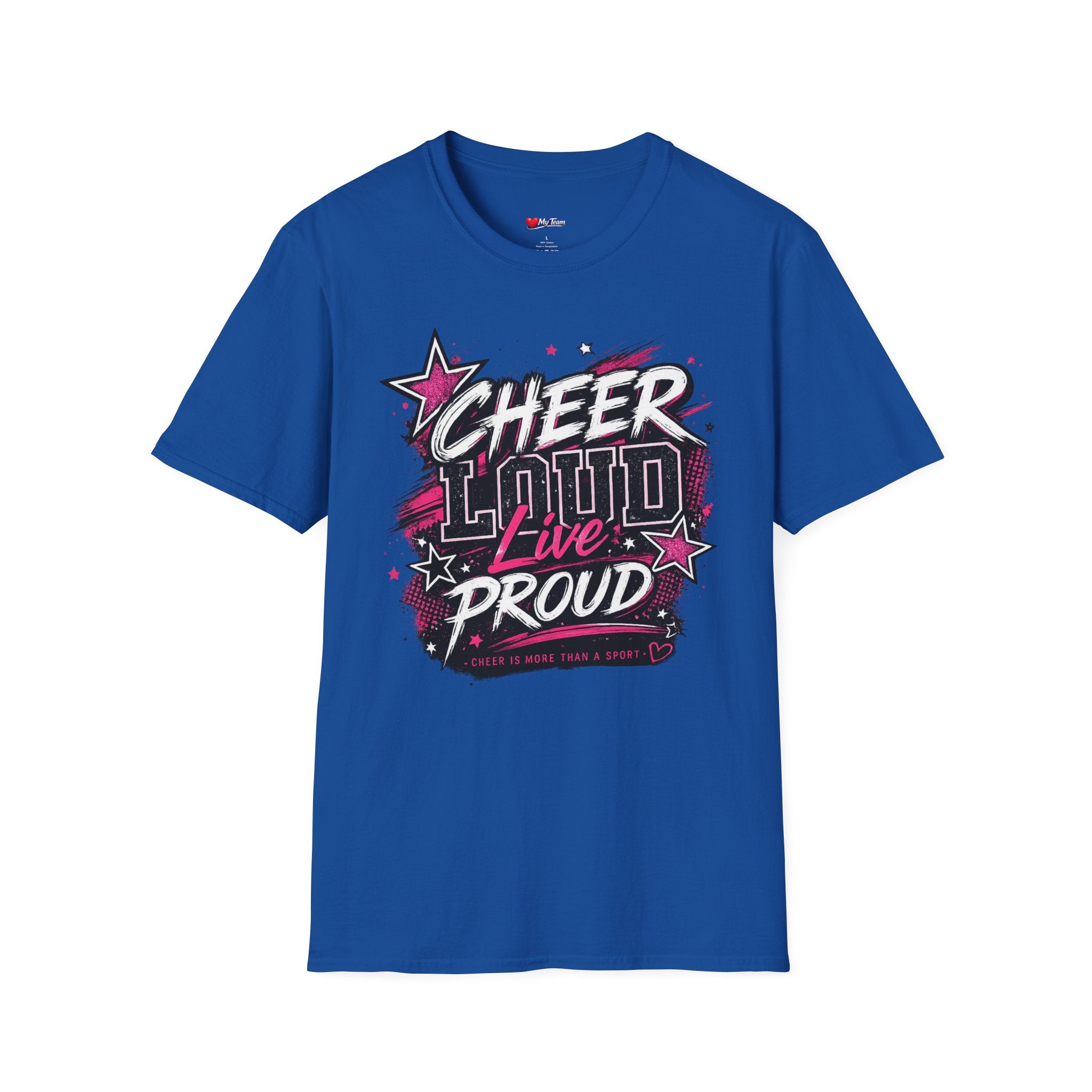 Cheer Loud Live Proud T-Shirt — Cheerleading Spirit Tee