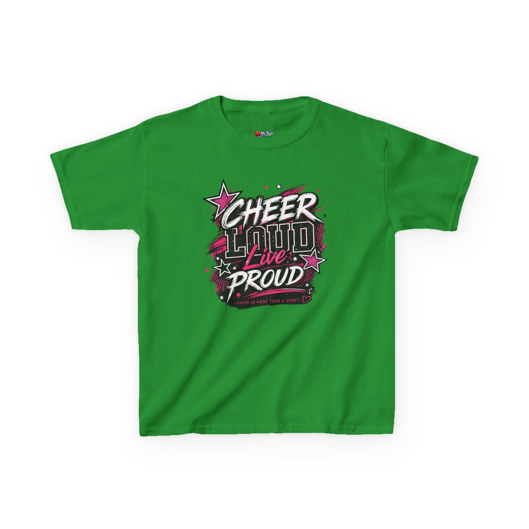 Kids Cheer Loud Live Proud T-Shirt — Youth Cheerleading Graphic Tee