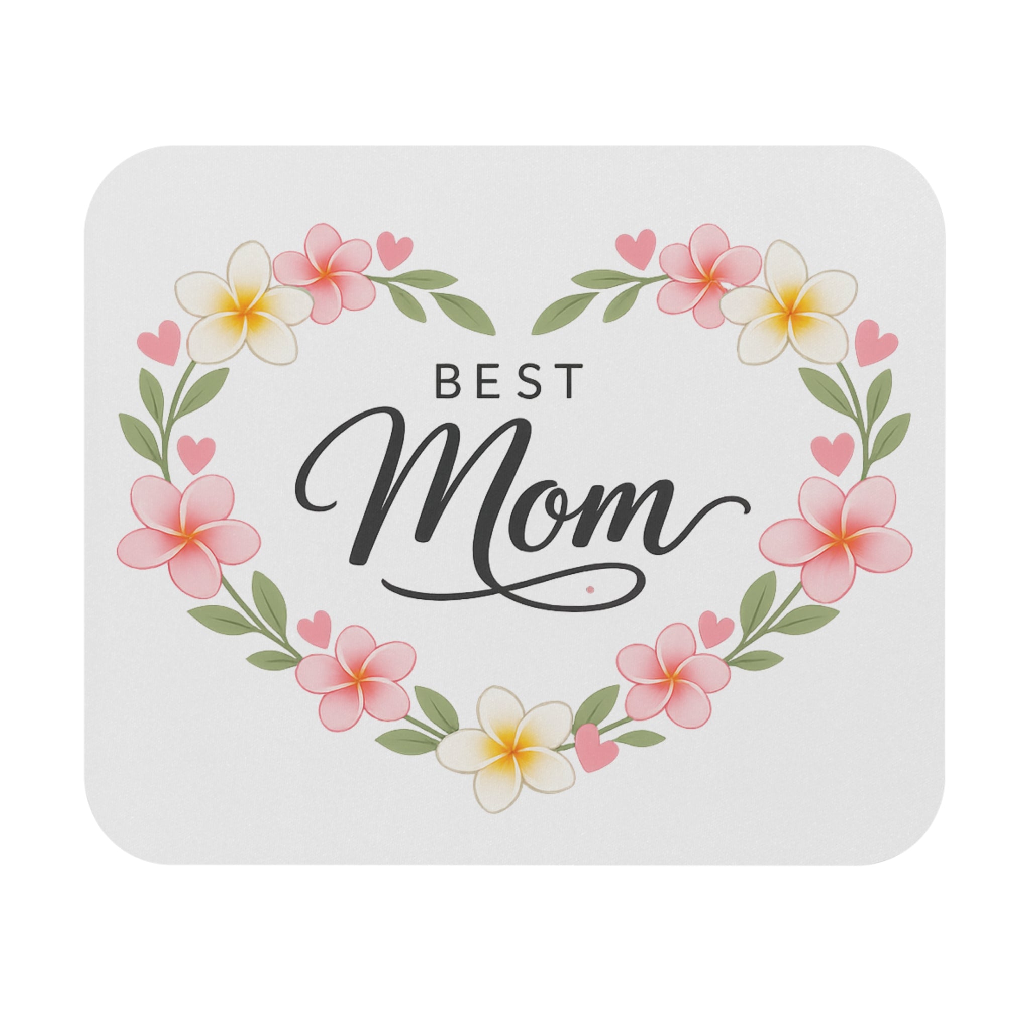 Best Mom Floral Heart Mouse Pad — Mother's Day Desk Gift