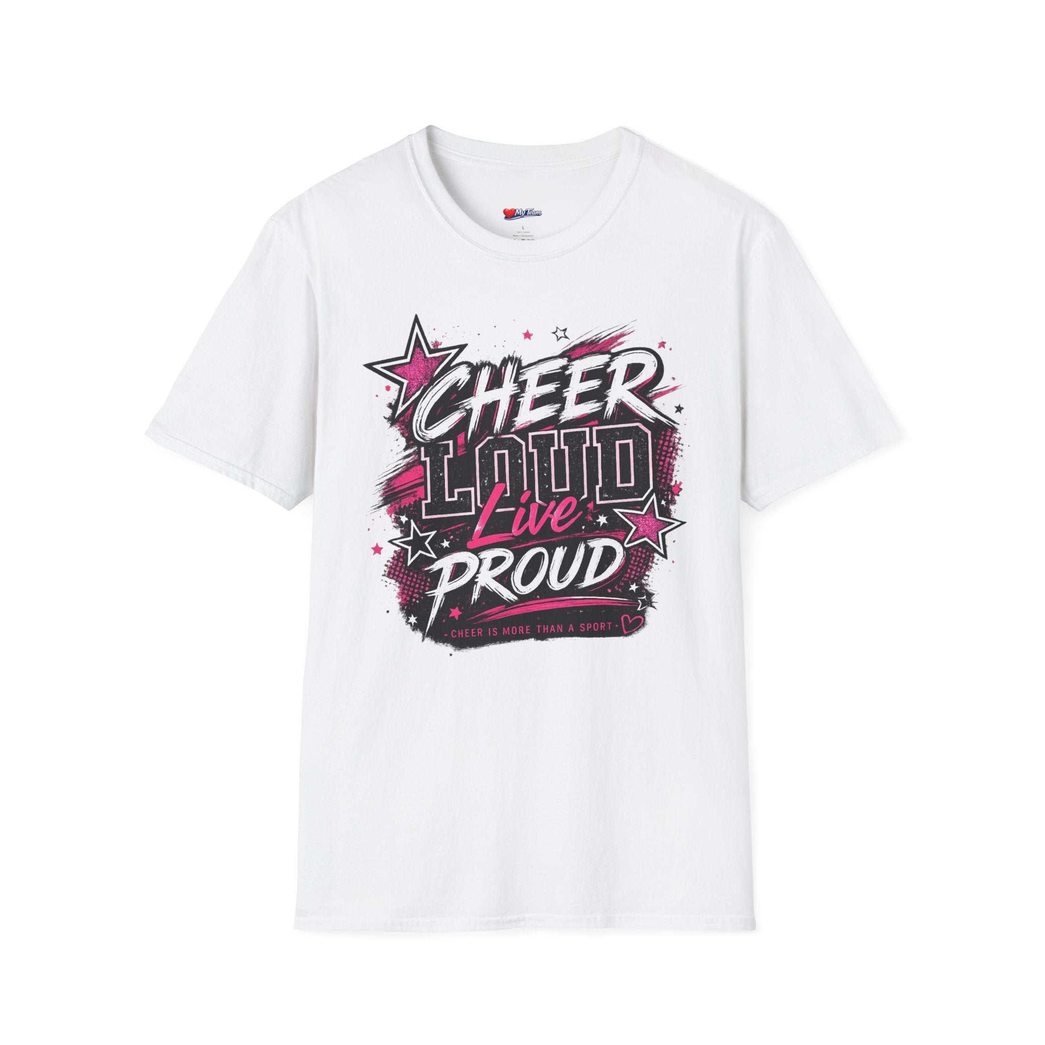 Cheer Loud Live Proud T-Shirt — Cheerleading Spirit Tee