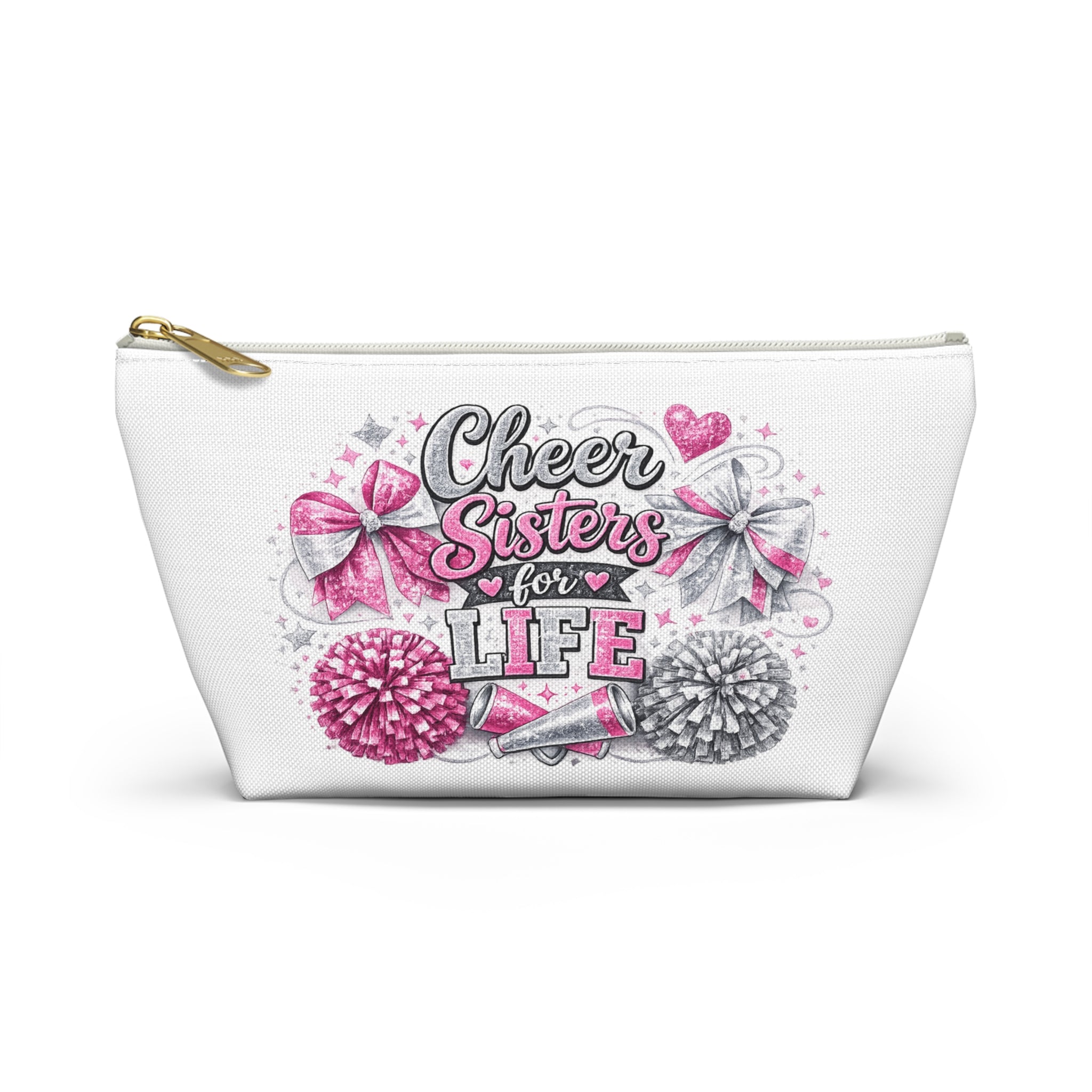 Cheer Sisters for Life Accessory Pouch — Cheerleader Makeup & Gear Bag