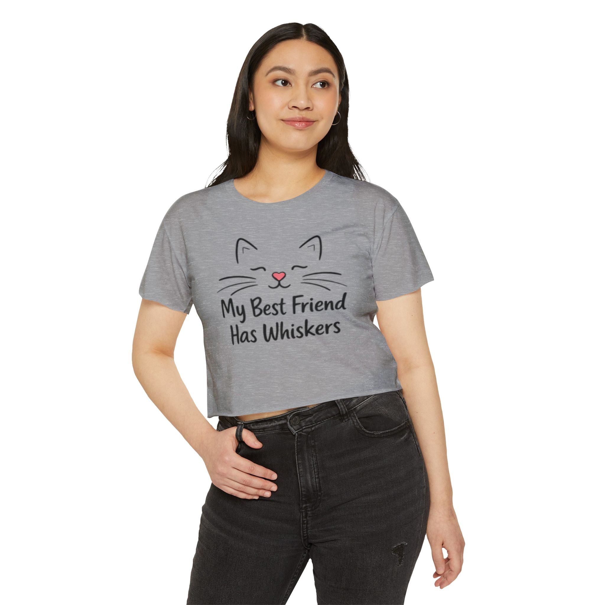 Cat Lover Crop Top - "My Best Friend Has Whiskers" Festival Tee