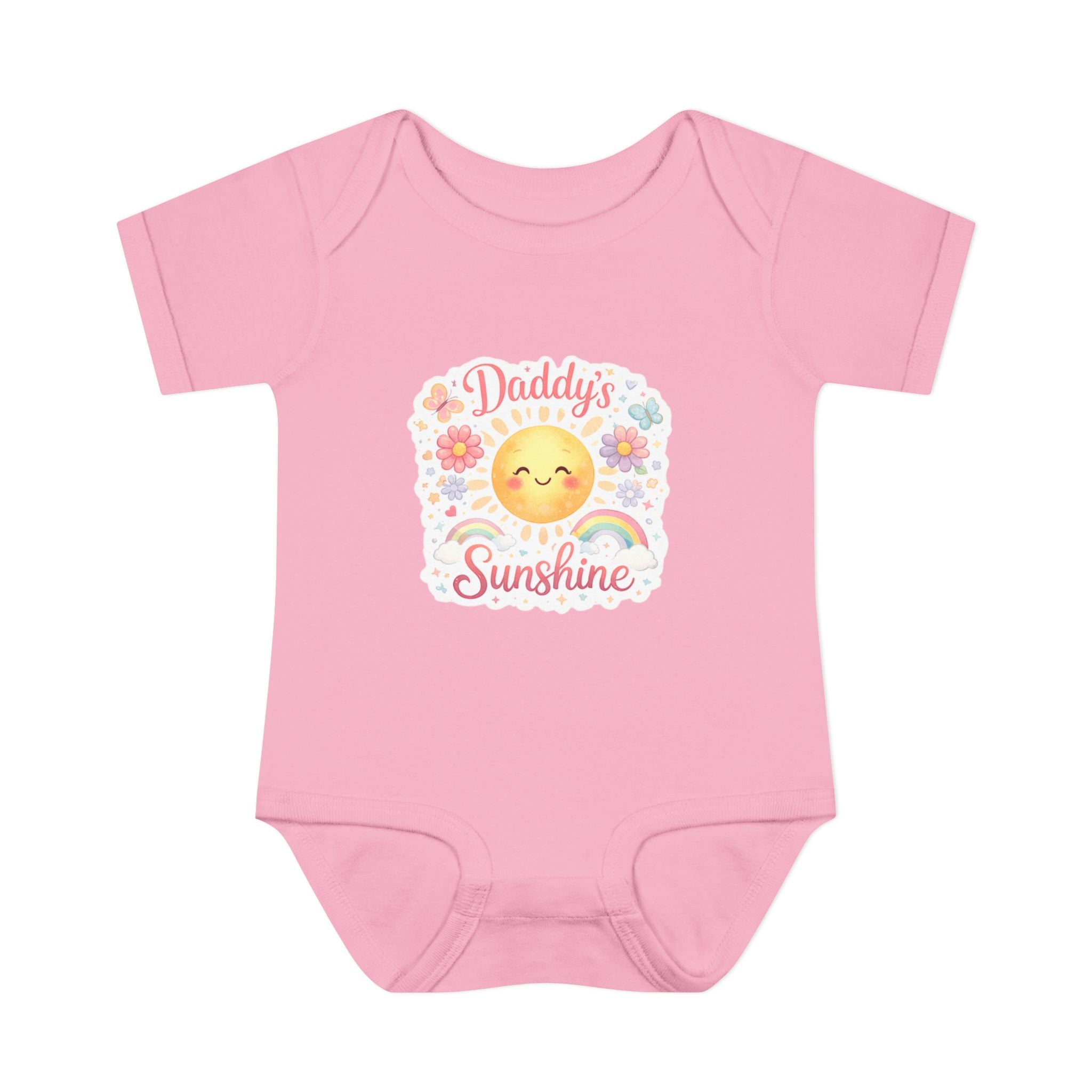Baby Bodysuit — "Daddy's Sunshine" Cute Sun & Rainbow Infant Onesie