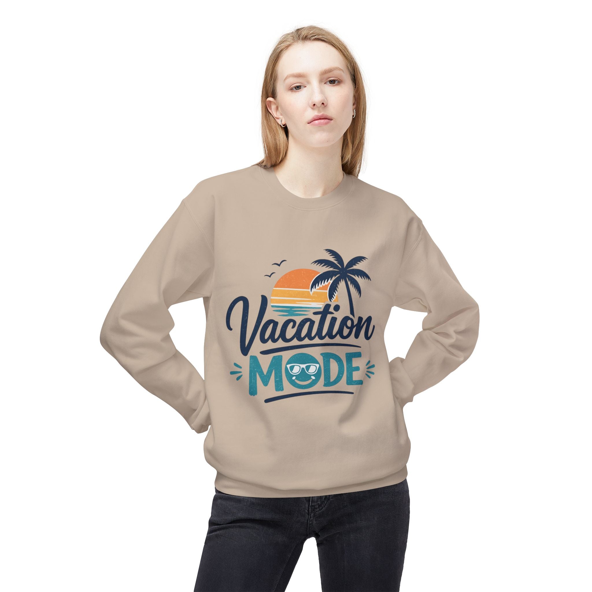 Vacation Mode Sweatshirt — Retro Palm Beach Crewneck