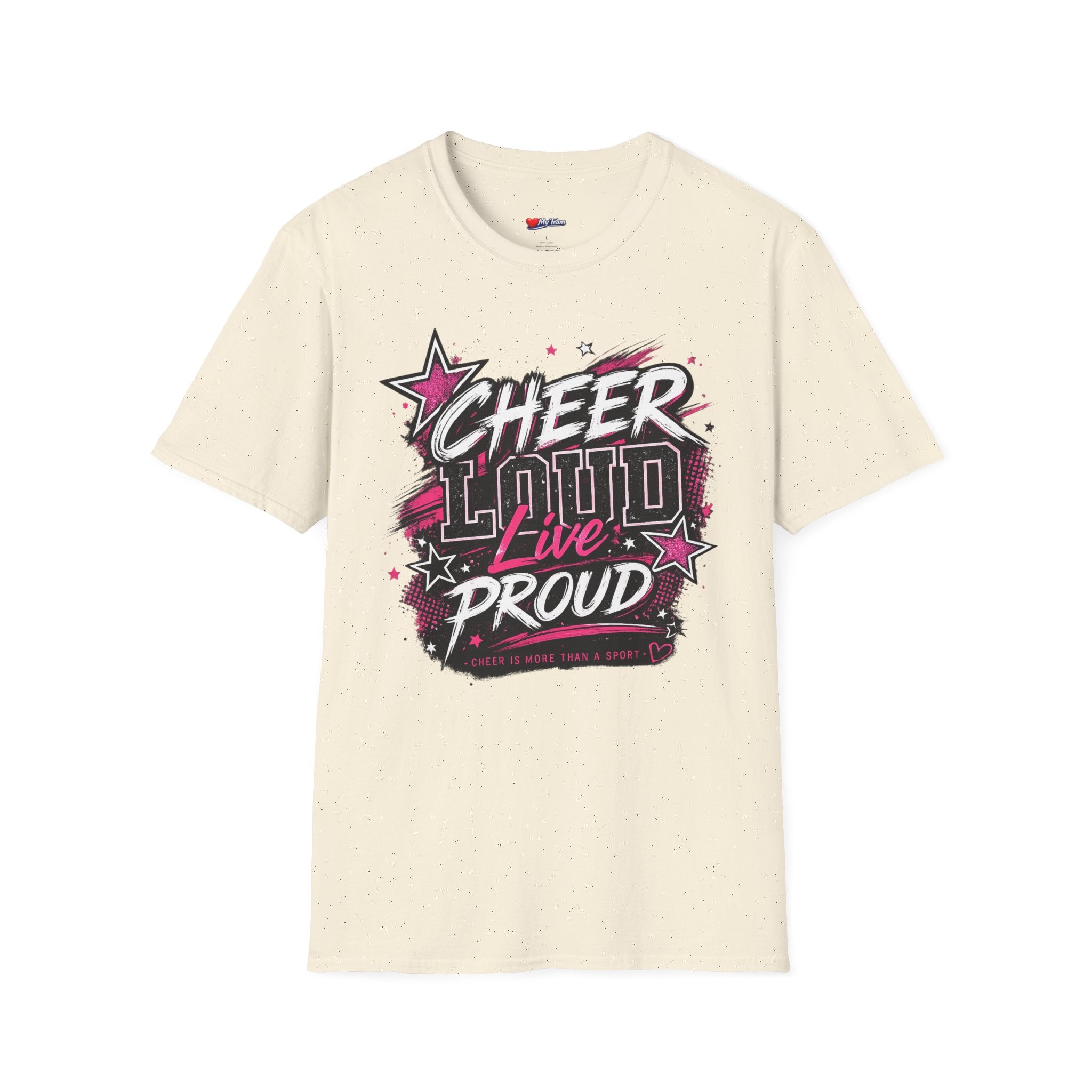 Cheer Loud Live Proud T-Shirt — Cheerleading Spirit Tee