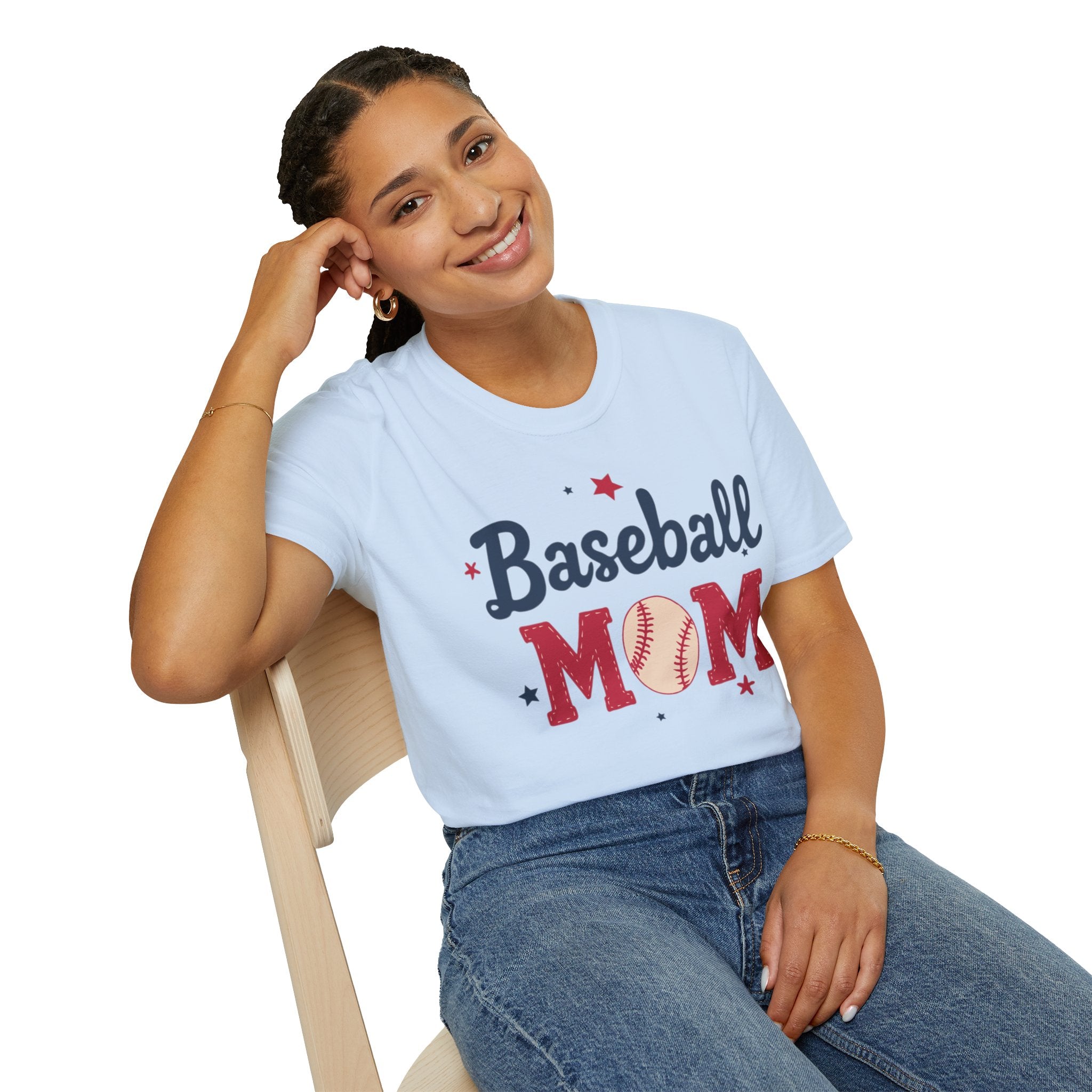 Baseball Mom T-Shirt – Patriotic Baseball Mom Tee with Baseball Graphic
