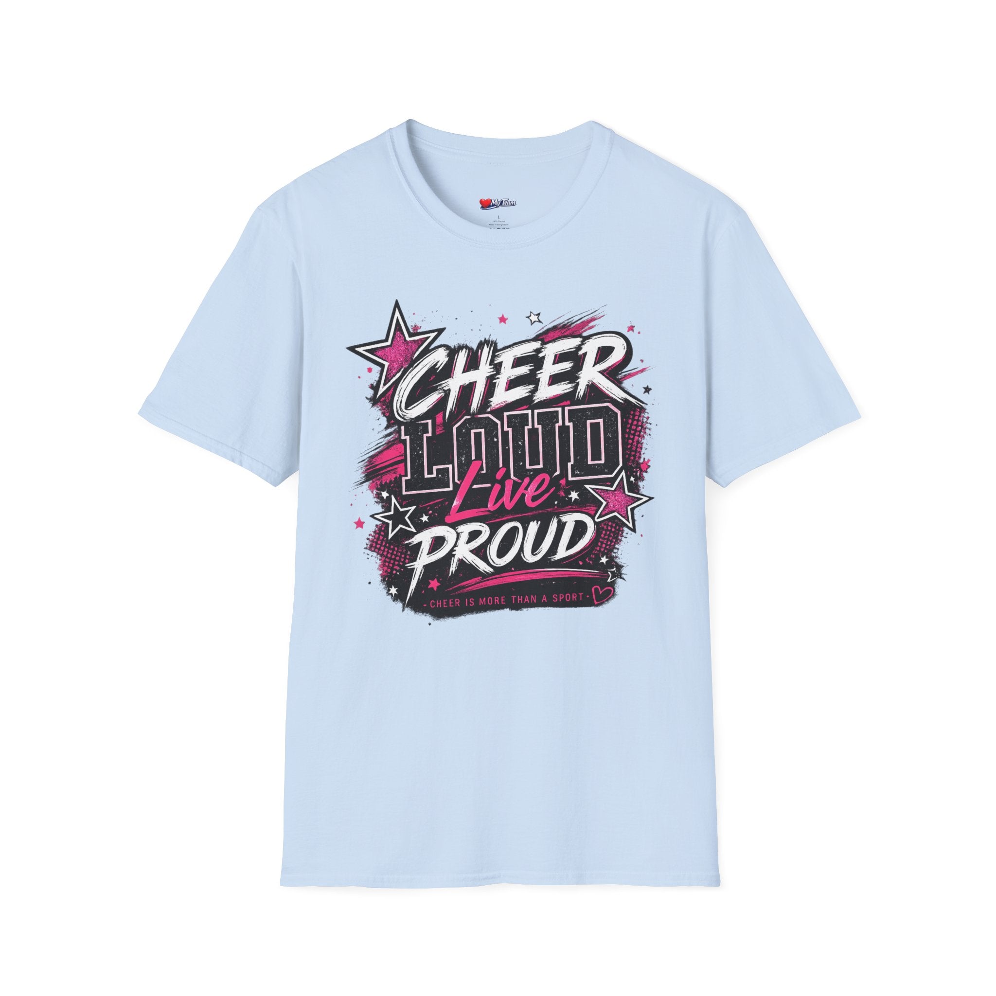 Cheer Loud Live Proud T-Shirt — Cheerleading Spirit Tee