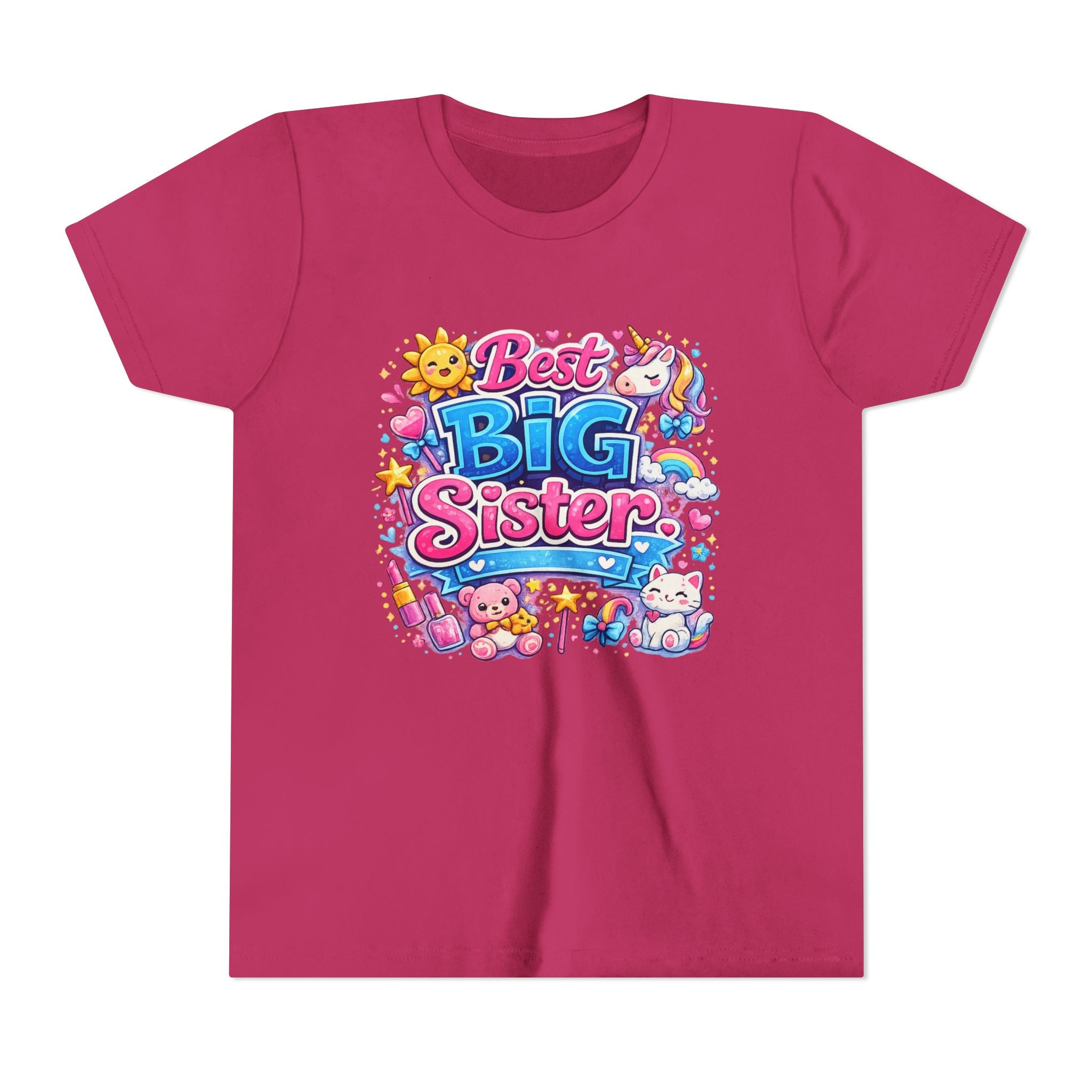 Best Big Sister Youth Tee — Cute Unicorn & Toys Big Sister Shirt for Girls