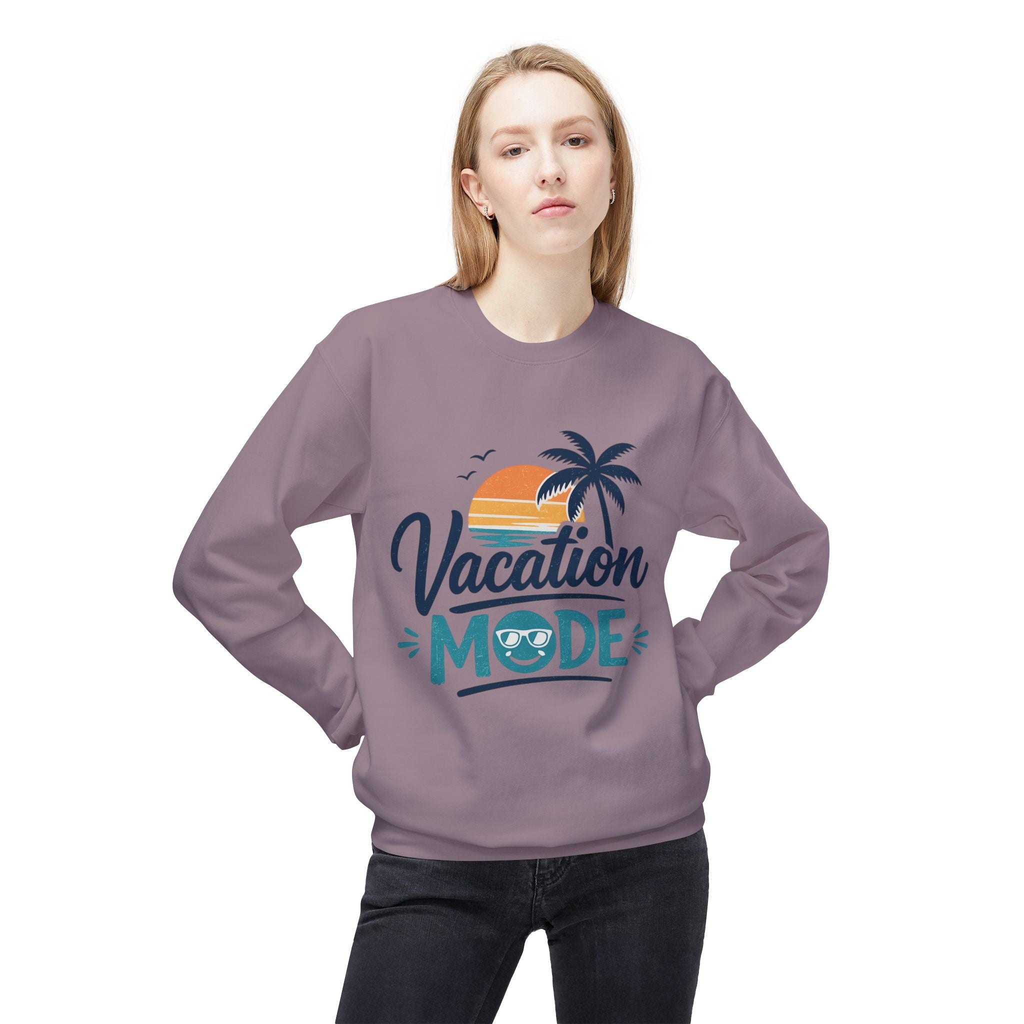 Vacation Mode Sweatshirt — Retro Palm Beach Crewneck
