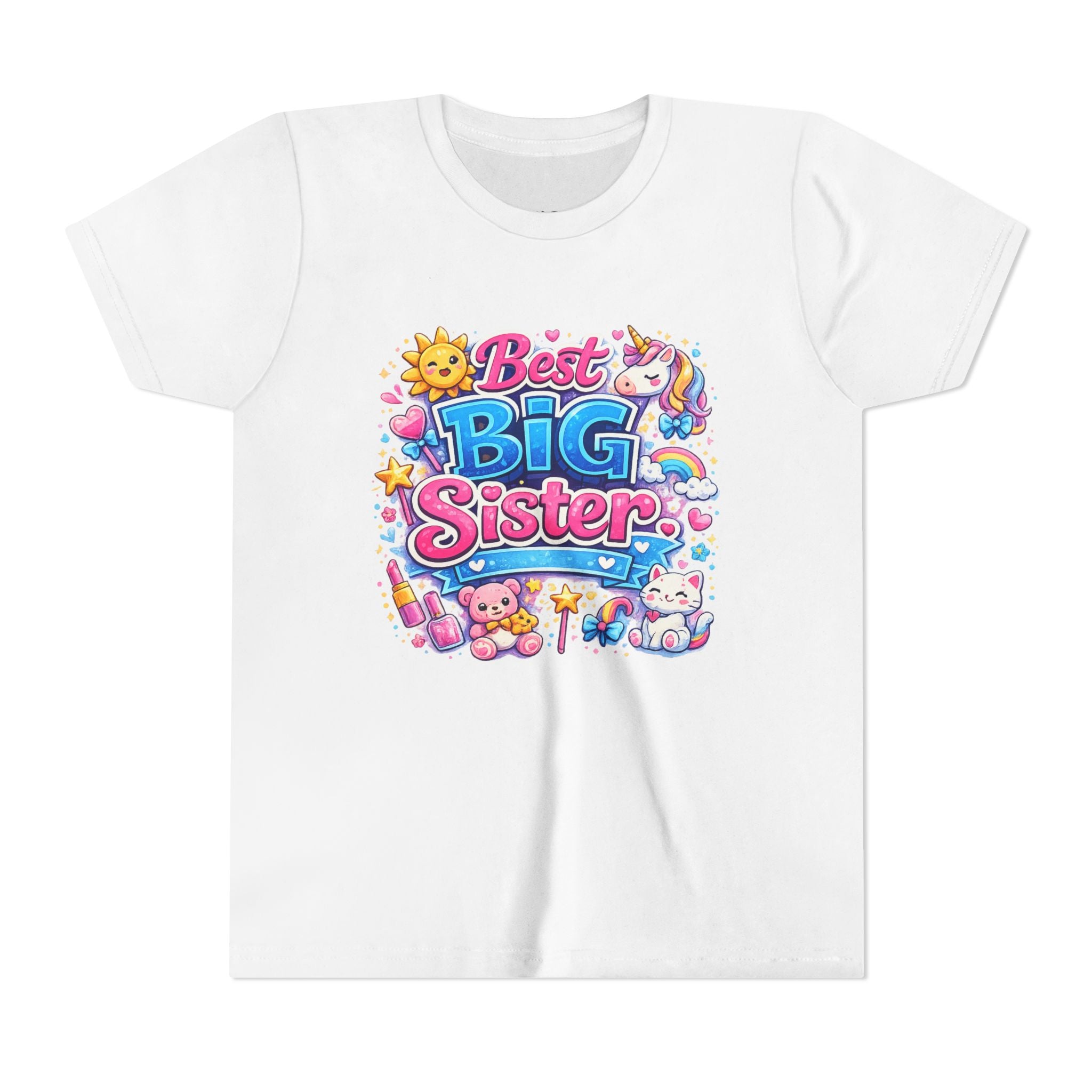 Best Big Sister Youth Tee — Cute Unicorn & Toys Big Sister Shirt for Girls