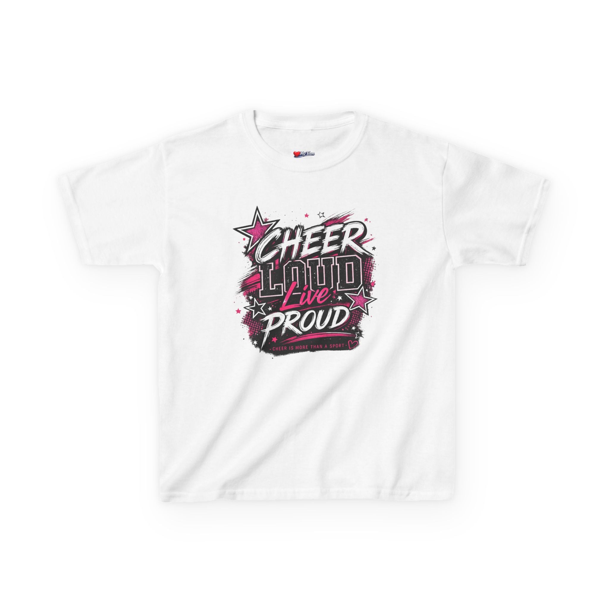 Kids Cheer Loud Live Proud T-Shirt — Youth Cheerleading Graphic Tee