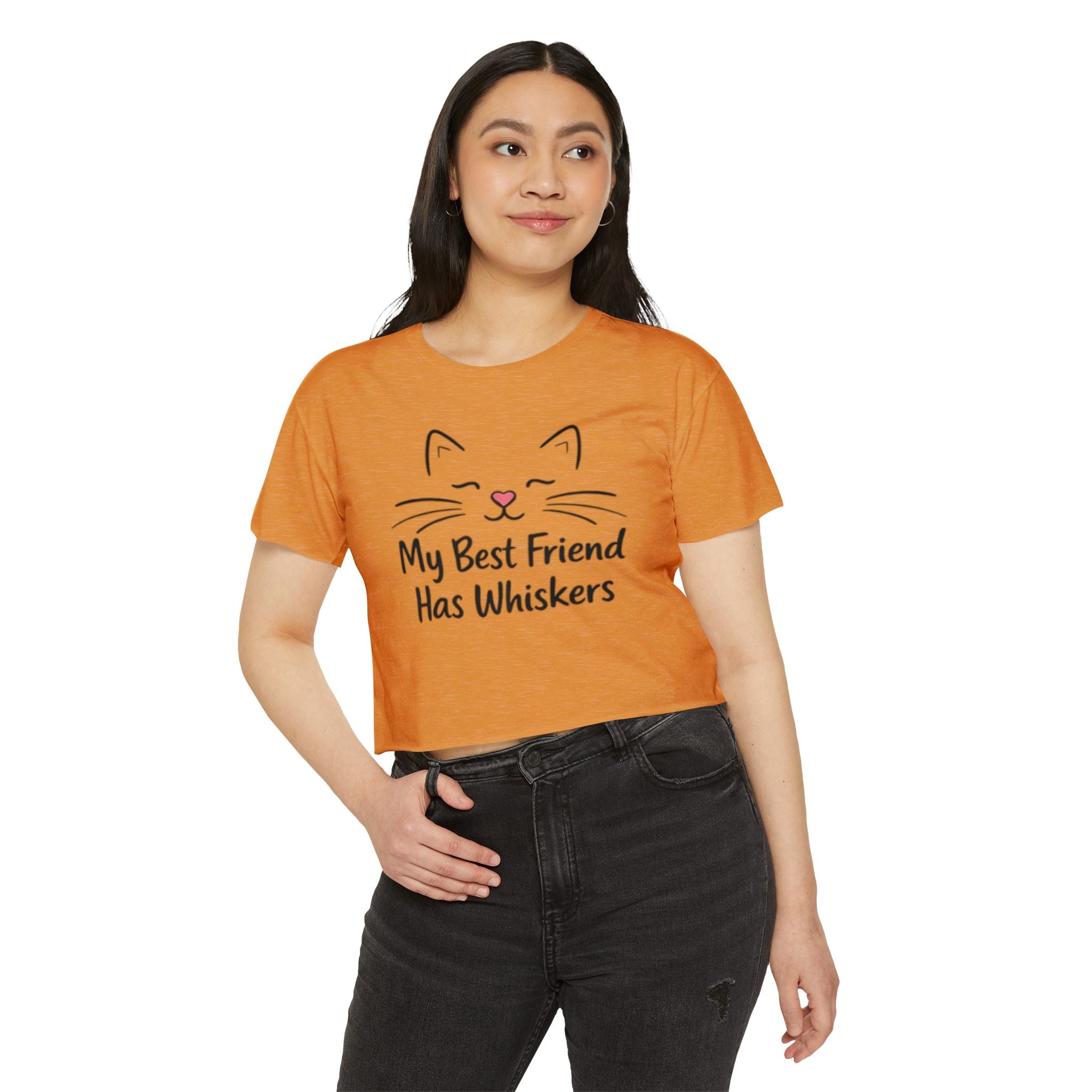 Cat Lover Crop Top - "My Best Friend Has Whiskers" Festival Tee