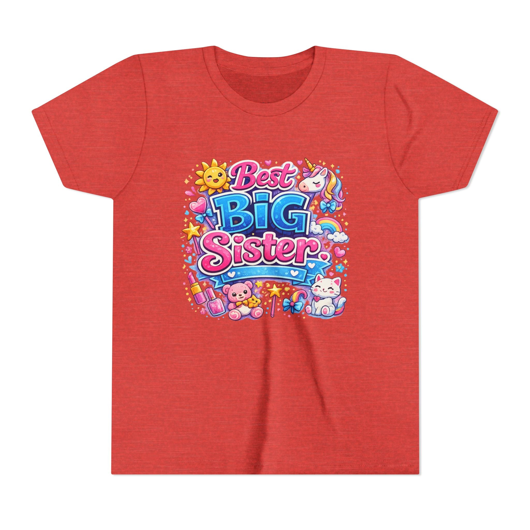 Best Big Sister Youth Tee — Cute Unicorn & Toys Big Sister Shirt for Girls