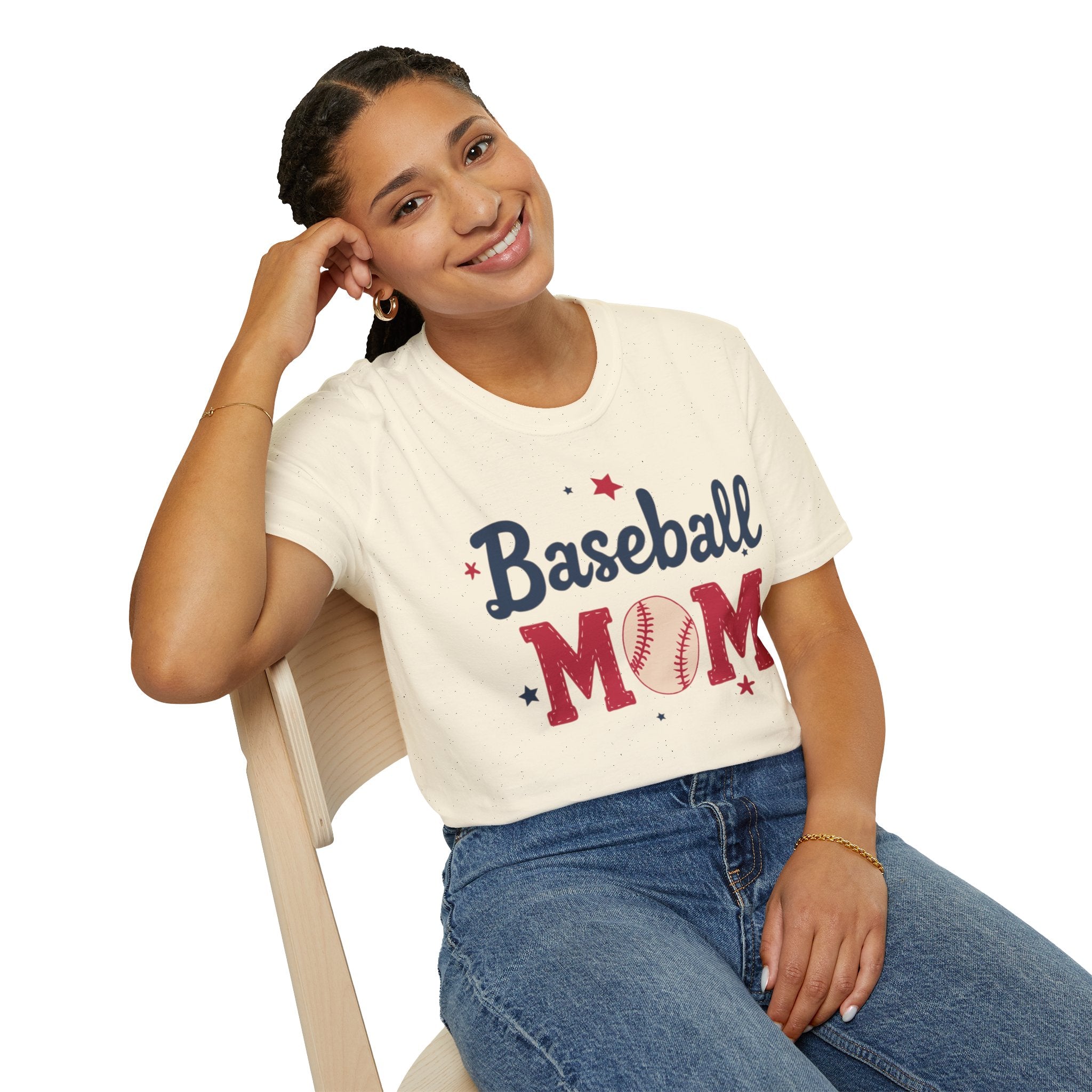 Baseball Mom T-Shirt – Patriotic Baseball Mom Tee with Baseball Graphic