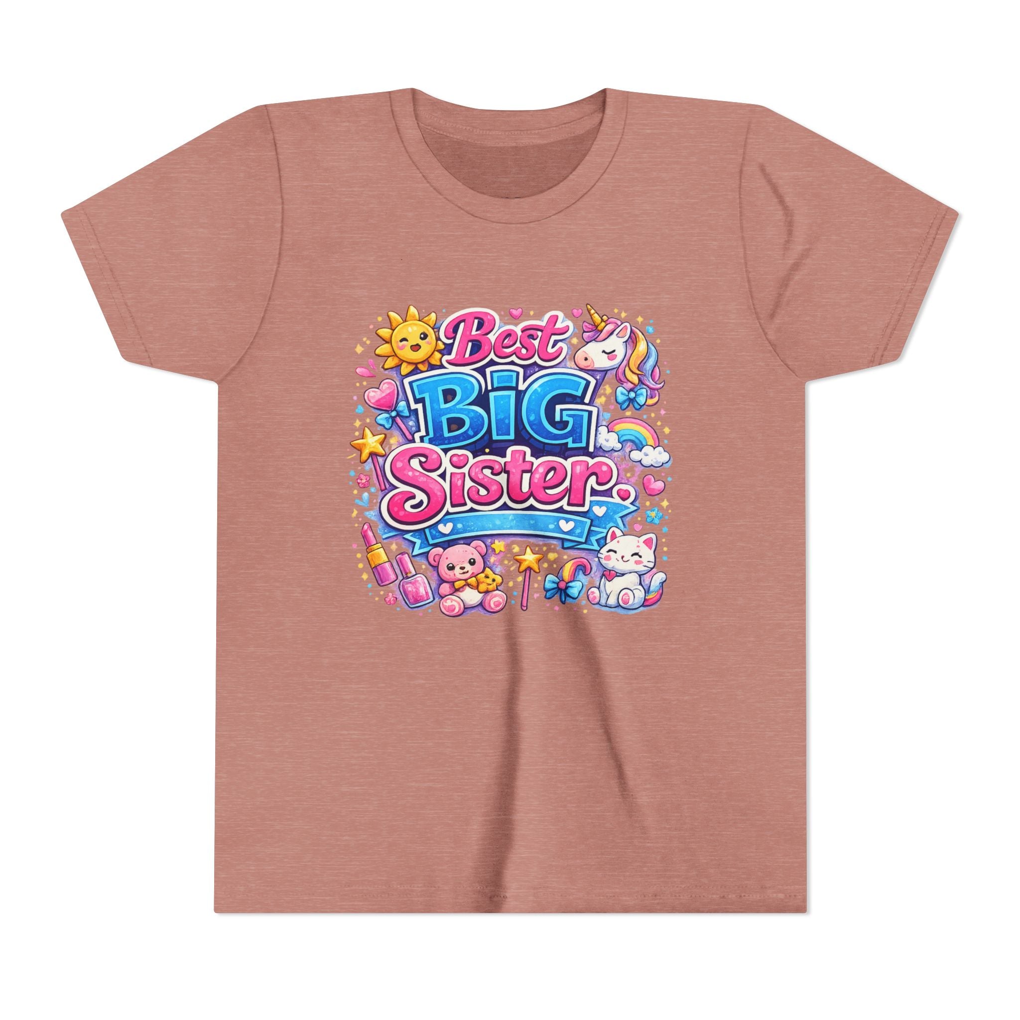 Best Big Sister Youth Tee — Cute Unicorn & Toys Big Sister Shirt for Girls