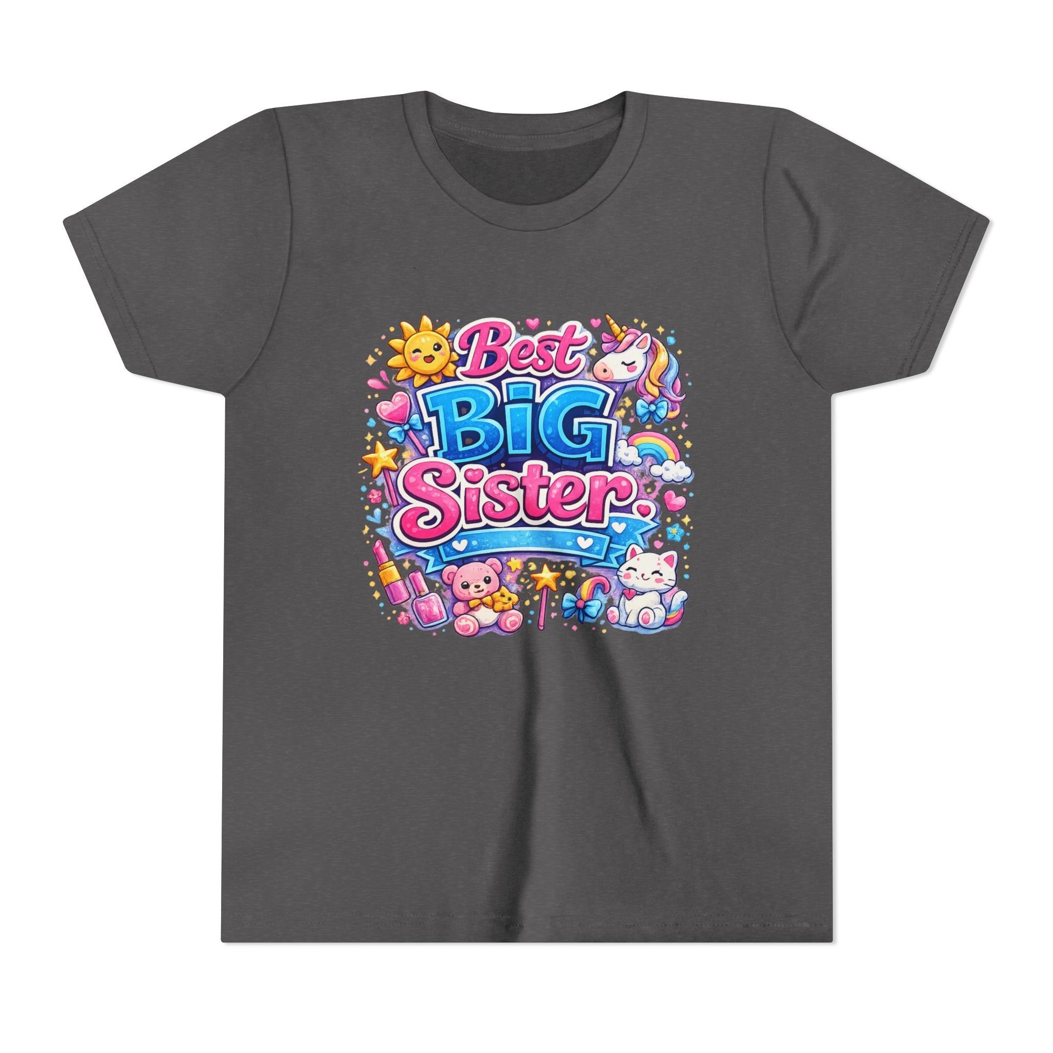Best Big Sister Youth Tee — Cute Unicorn & Toys Big Sister Shirt for Girls