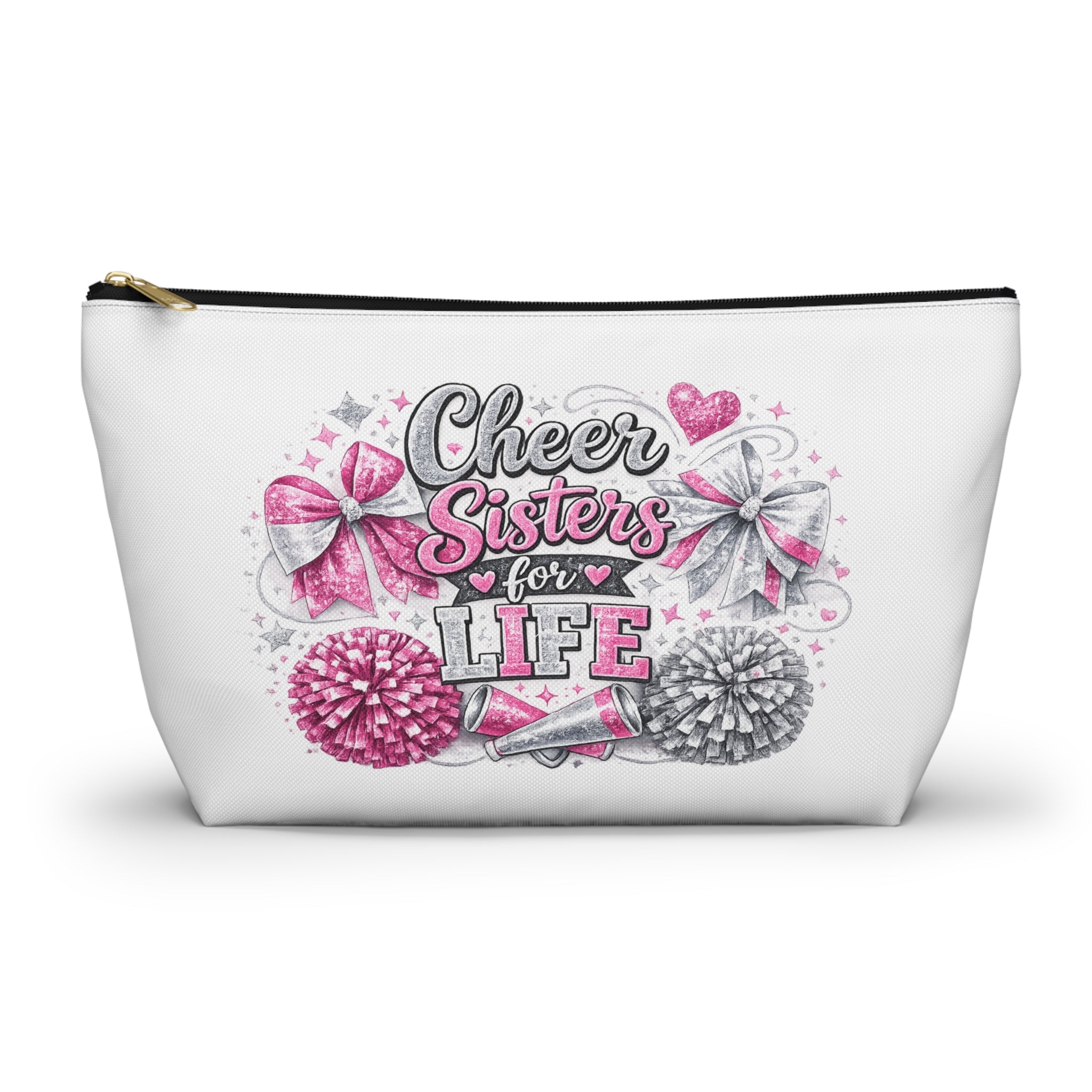 Cheer Sisters for Life Accessory Pouch — Cheerleader Makeup & Gear Bag