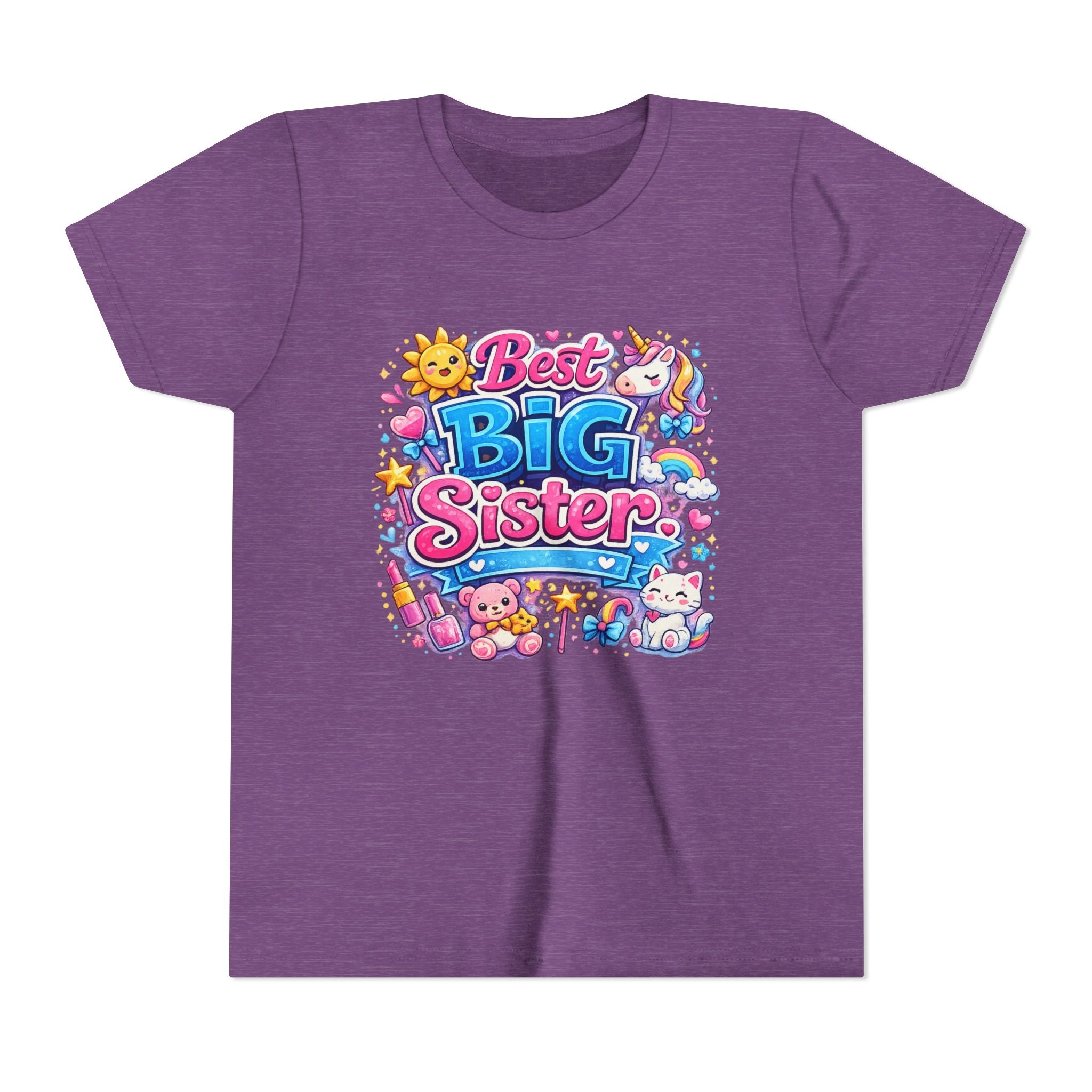 Best Big Sister Youth Tee — Cute Unicorn & Toys Big Sister Shirt for Girls
