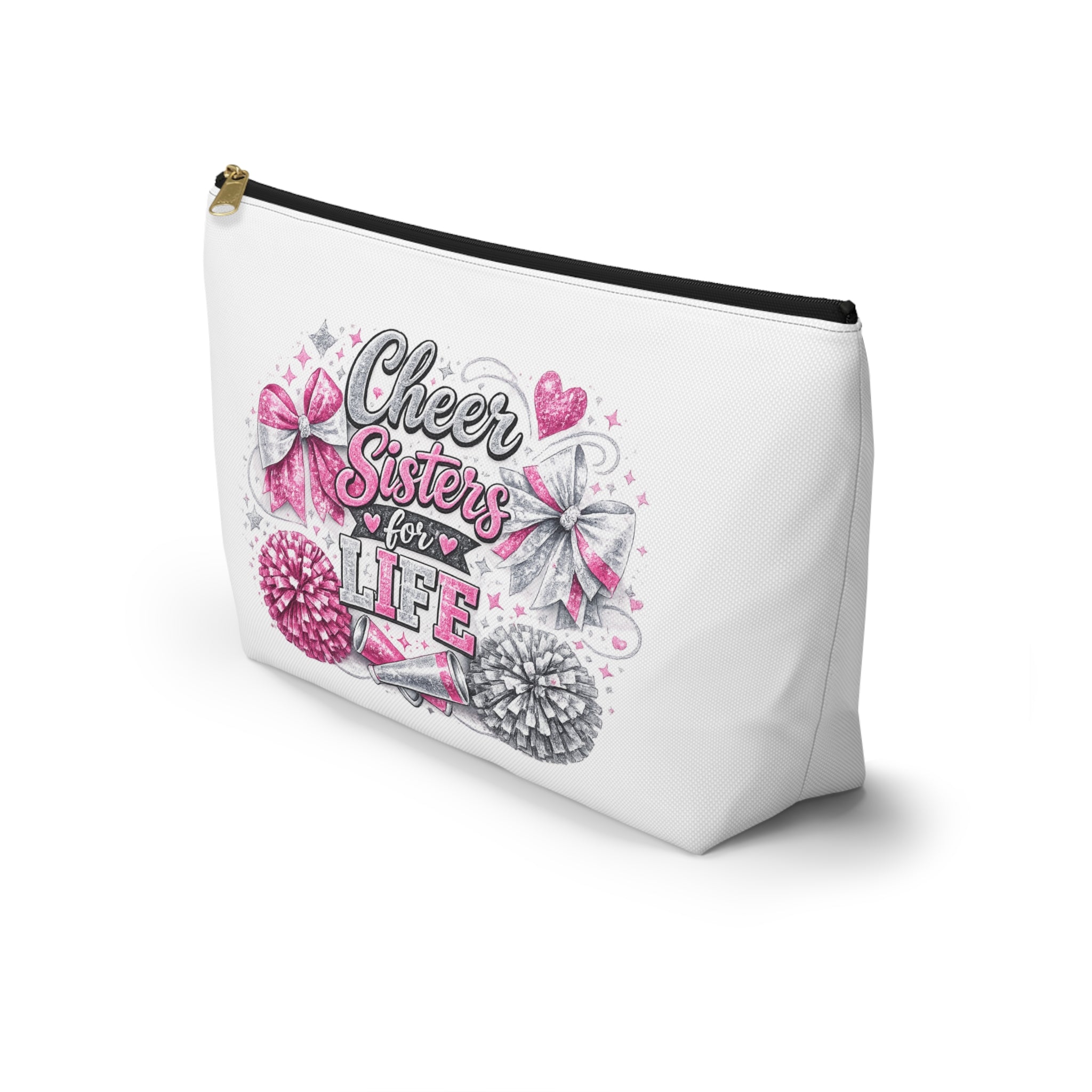 Cheer Sisters for Life Accessory Pouch — Cheerleader Makeup & Gear Bag
