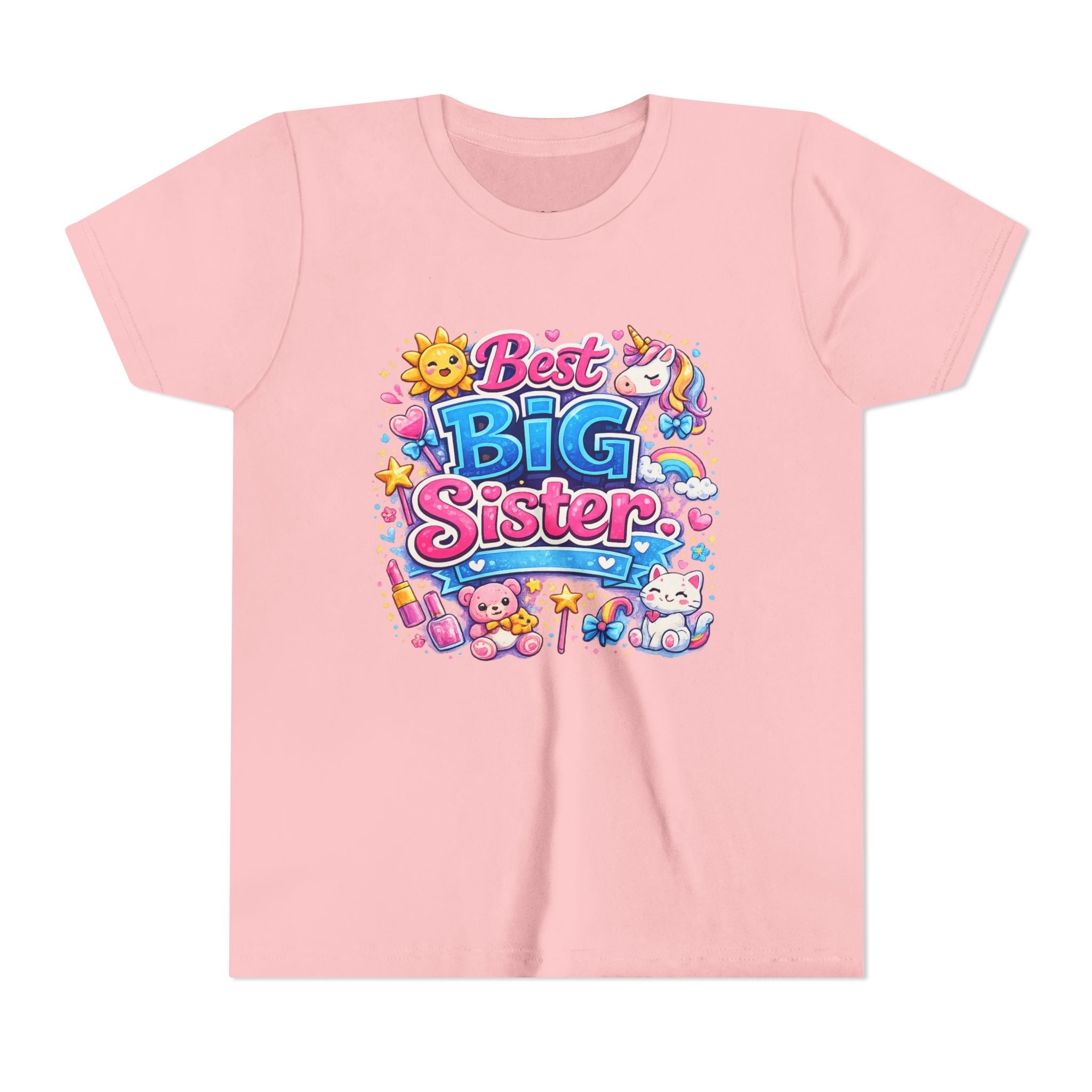 Best Big Sister Youth Tee — Cute Unicorn & Toys Big Sister Shirt for Girls