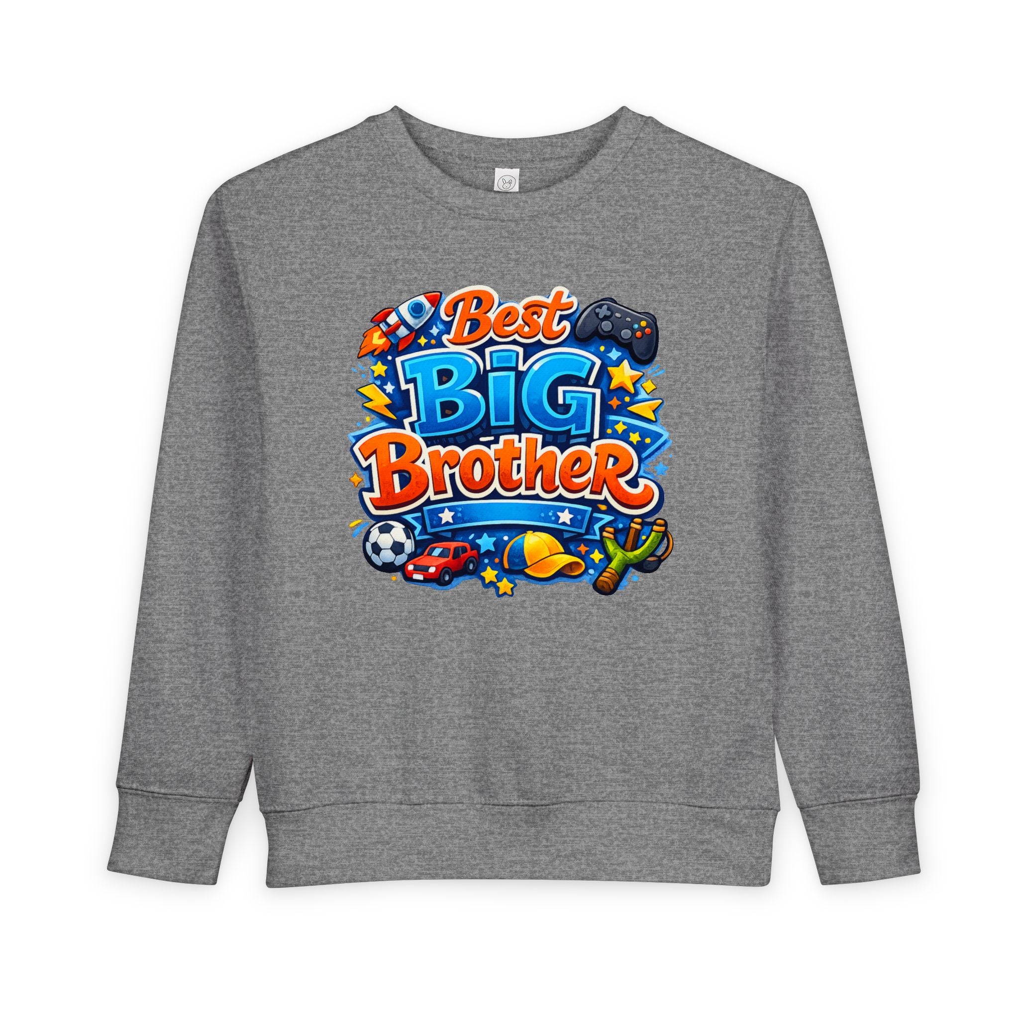 Best Big Brother Toddler Sweatshirt – Cute Kids Crewneck with Sports & Toy Graphics