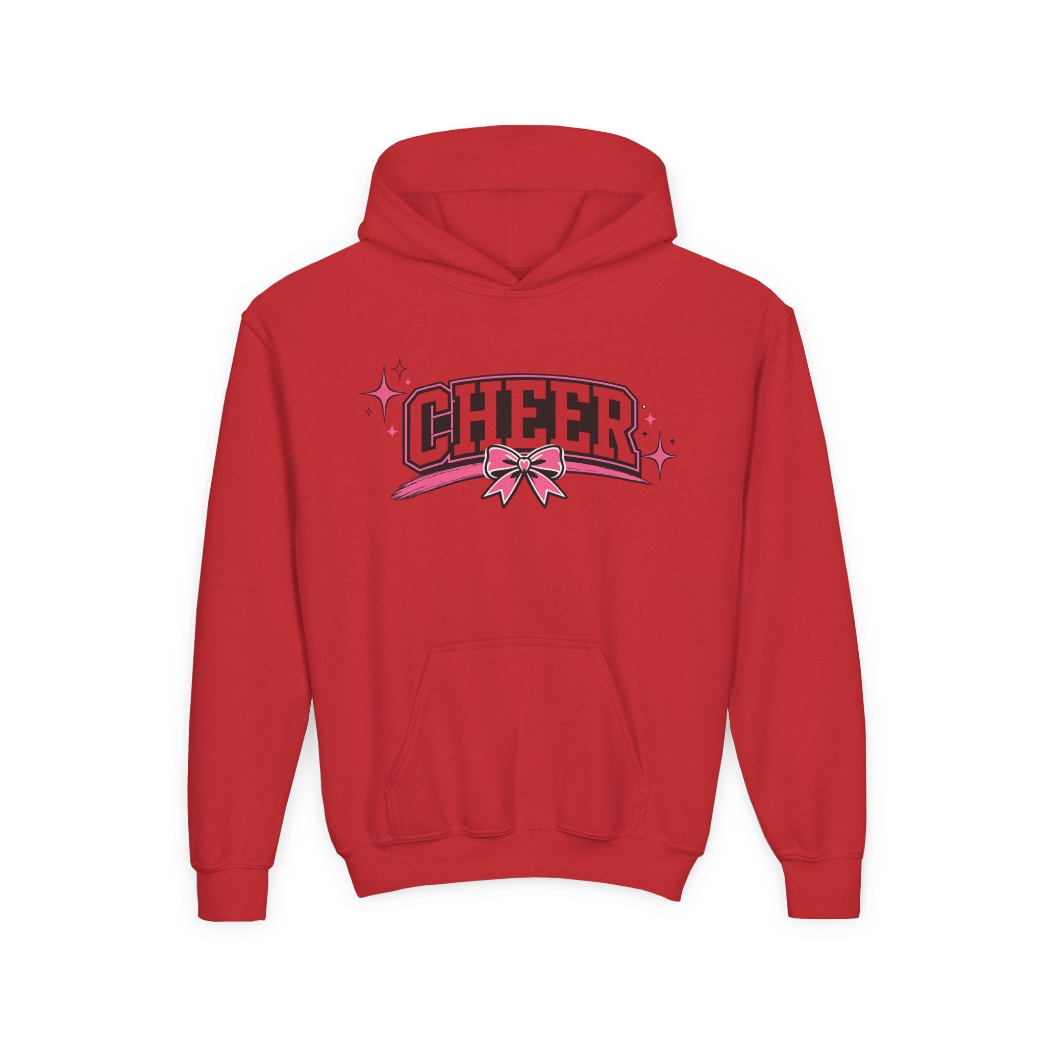 Youth Cheer Hoodie — Pink Sparkle Cheerleading Sweatshirt