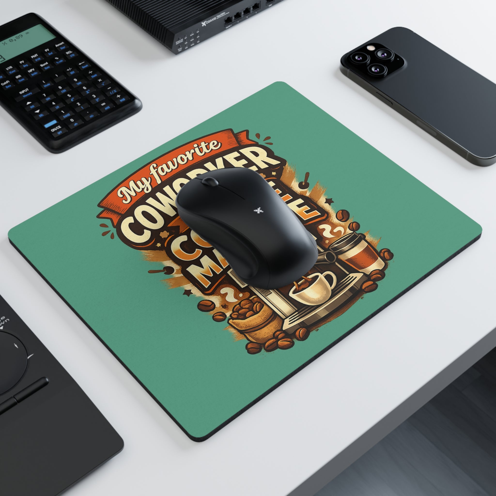 Coffee Machine Coworker Mouse Pad — 'My Favorite Coworker is the Coffee Machine'
